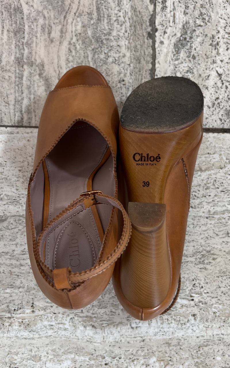 Chloe 2000 Wooden Heel Clogs 39