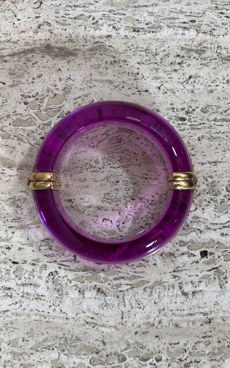 Vintage 70s Clear and Gold Plated Bracelet