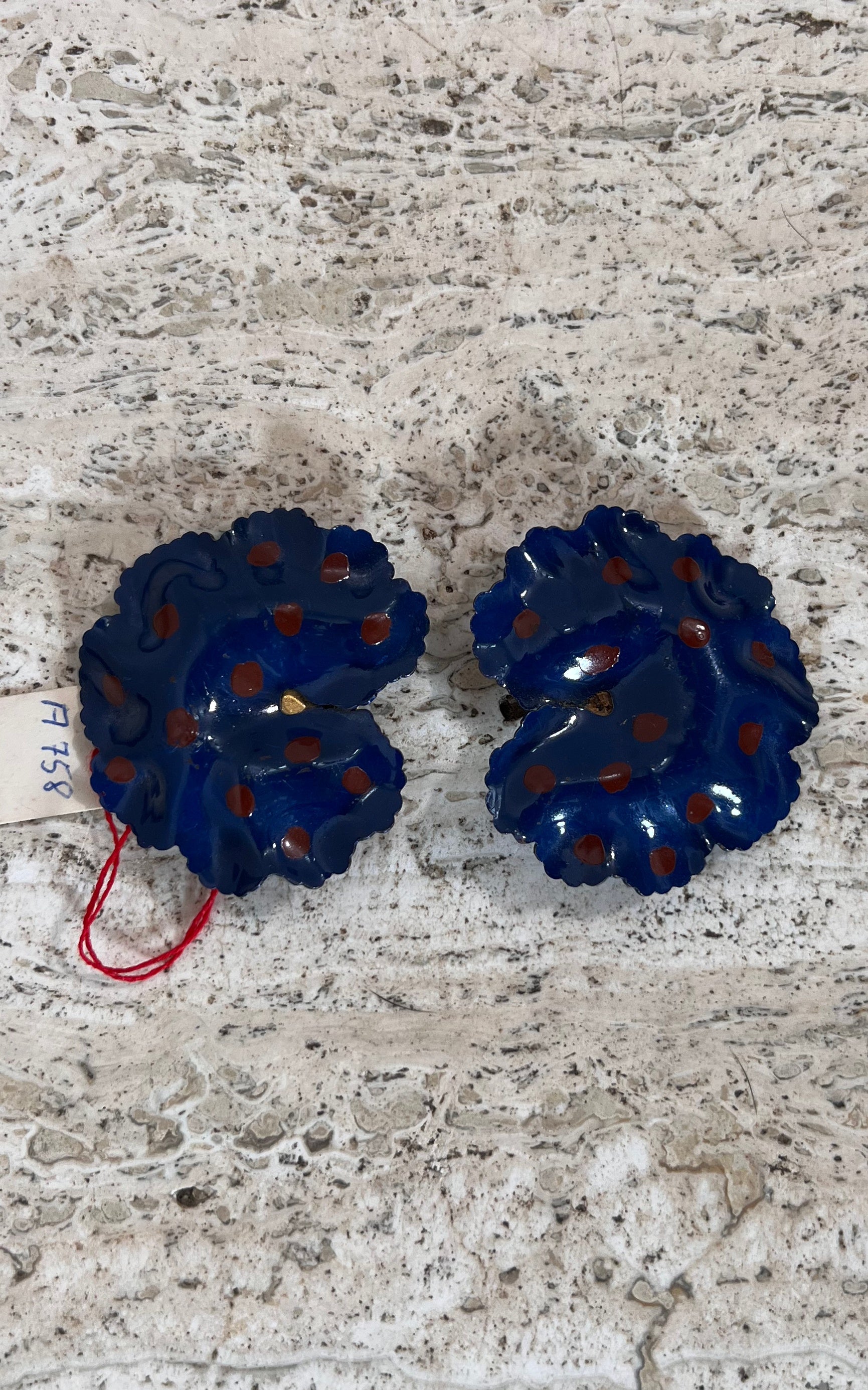 Vintage 80s Enamel Clip Ons