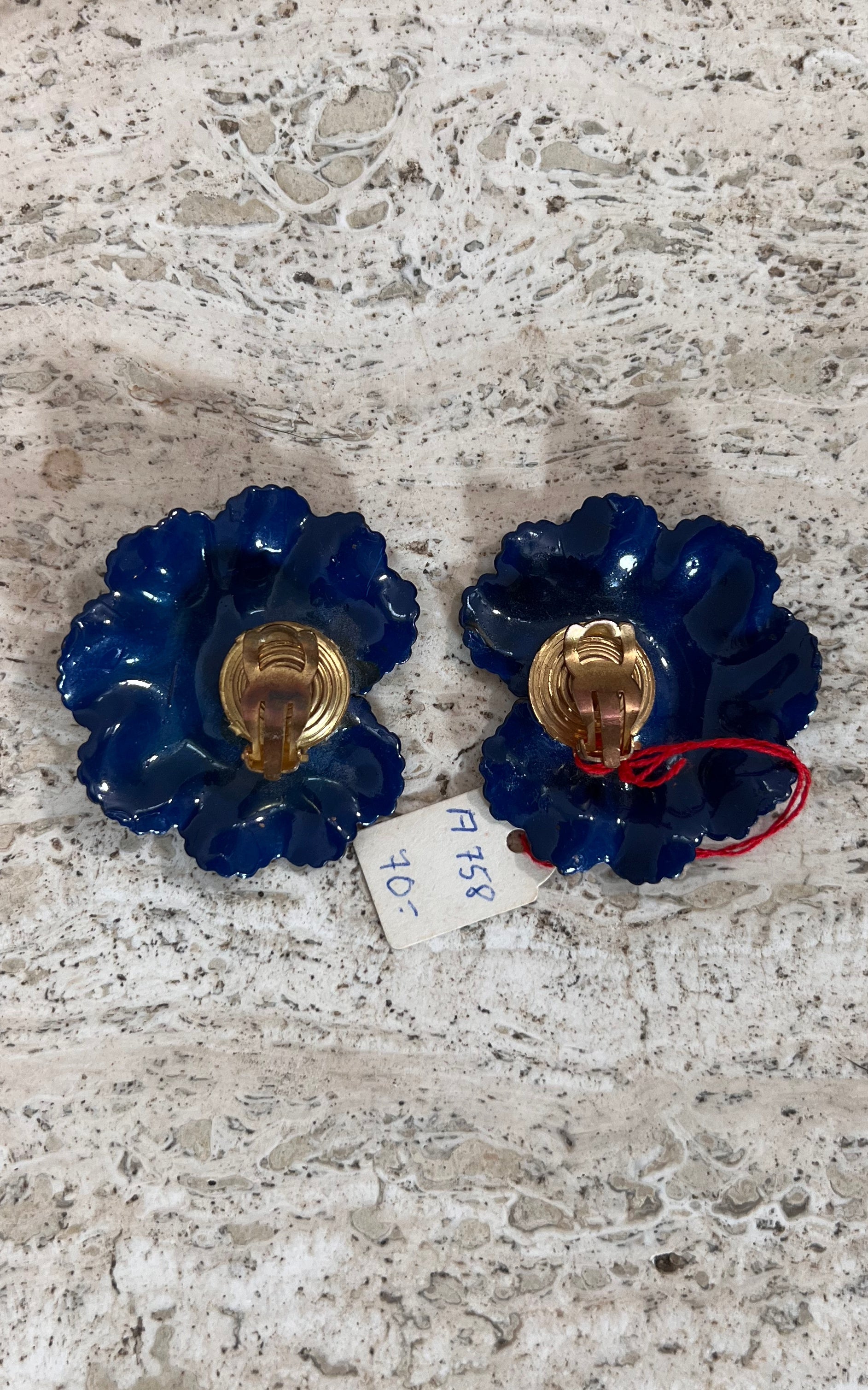 Vintage 80s Enamel Clip Ons