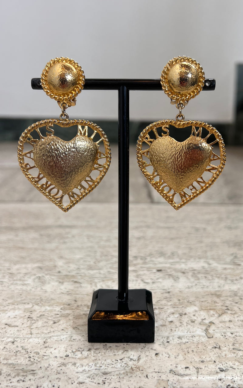 Vintage 90s Heart Clip Ons