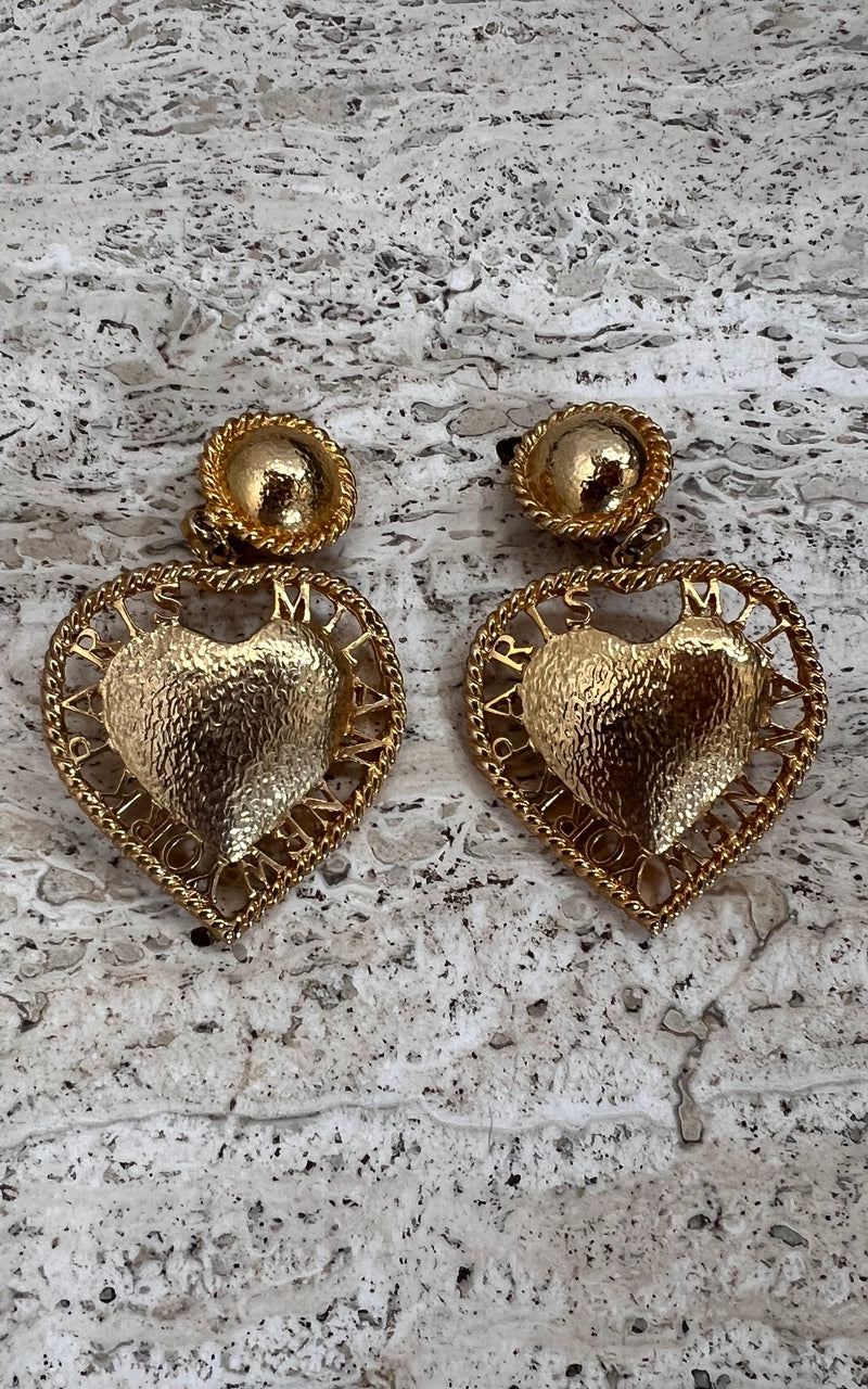 Vintage 90s Heart Clip Ons