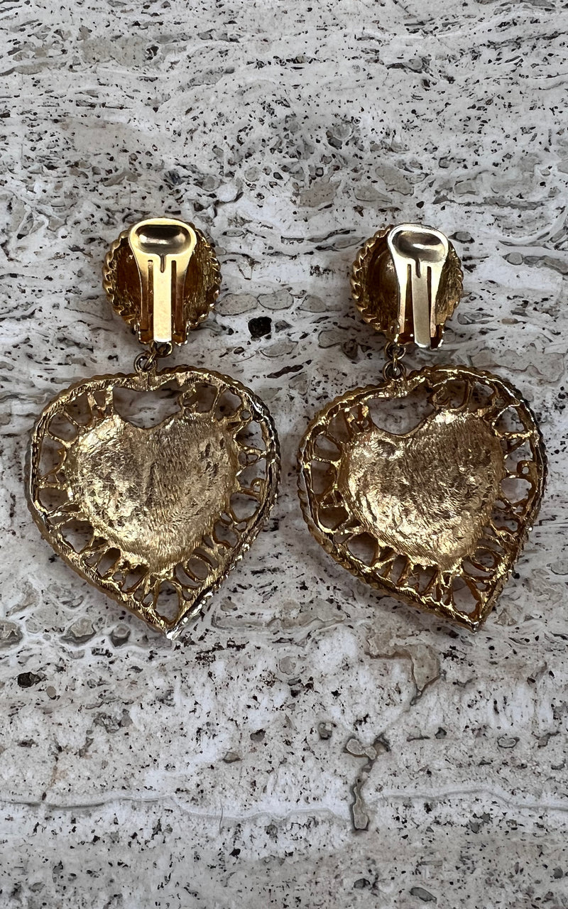 Vintage 90s Heart Clip Ons