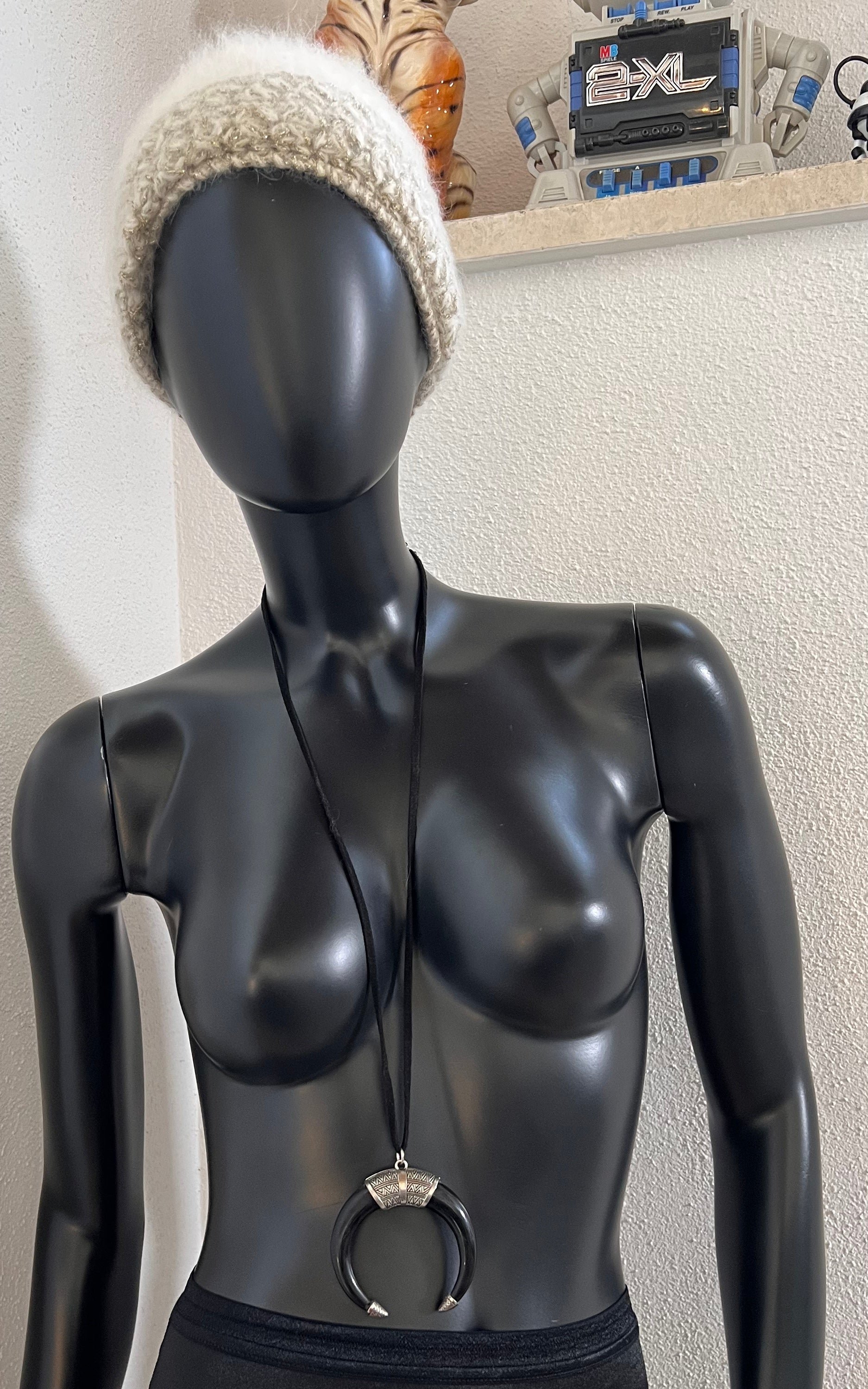 Vintage Crescent Horn Pendant Necklace