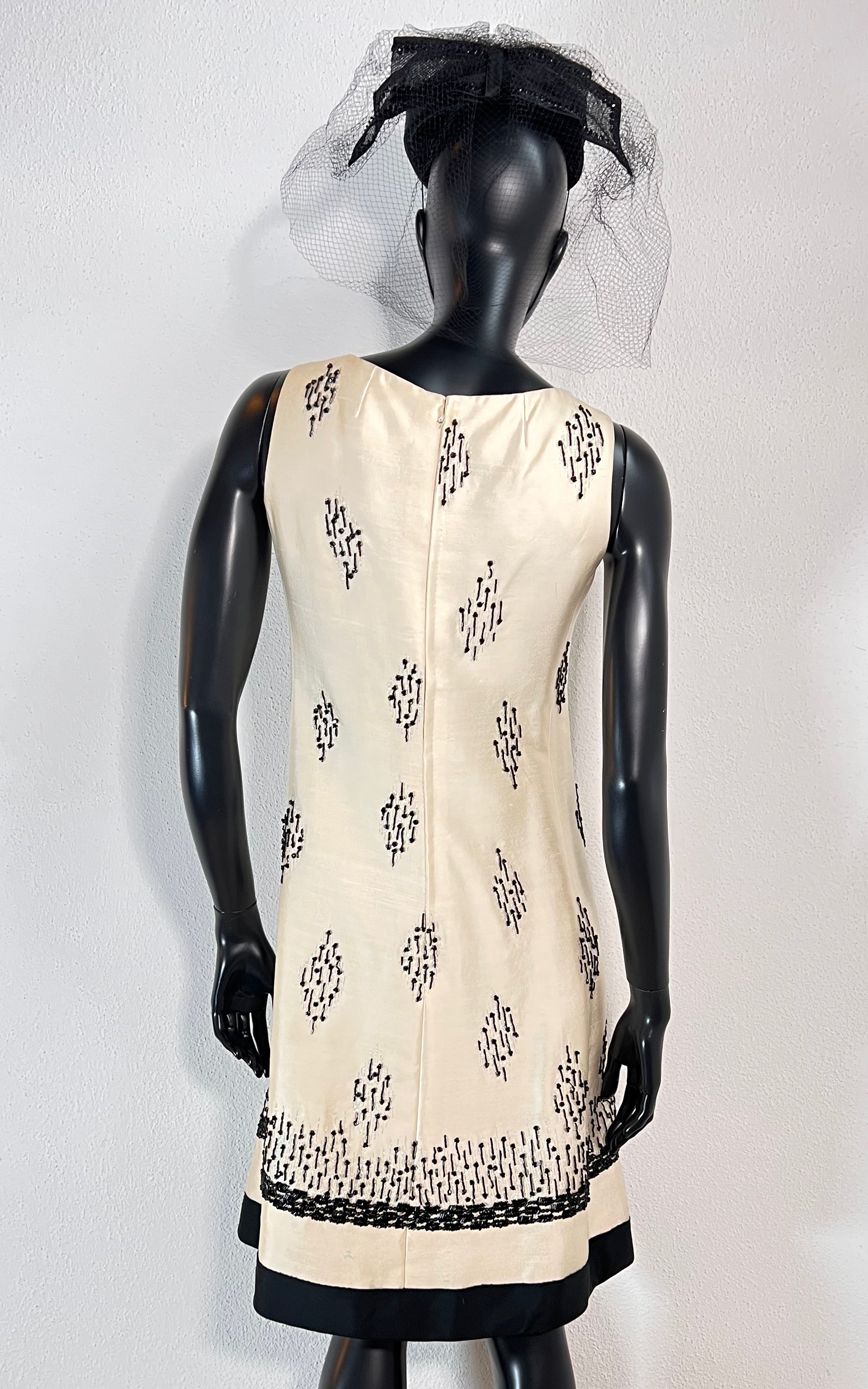 Vintage 60s Raw Silk and Sequins Dress