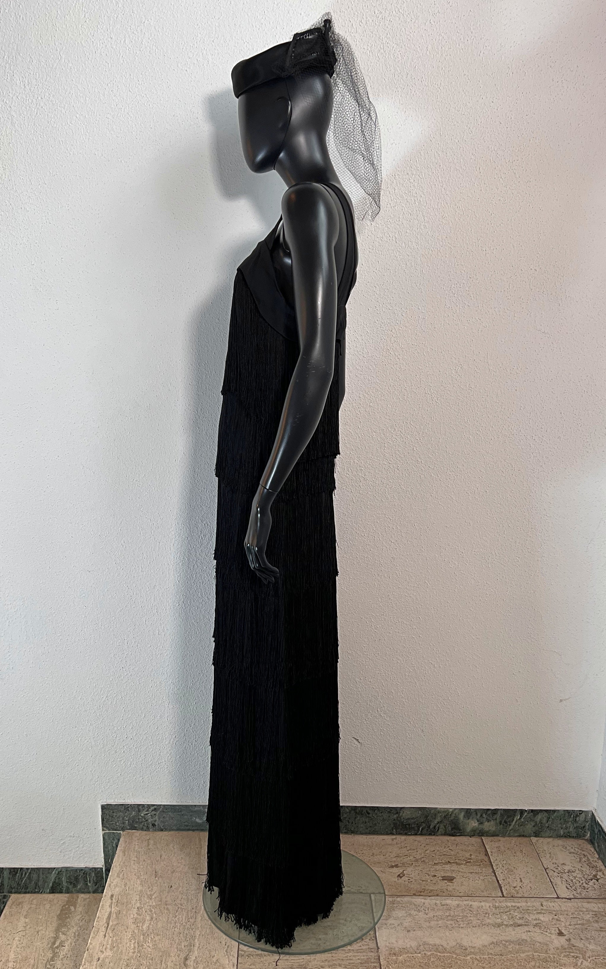 Vintage 60s Fringed Evening Dress