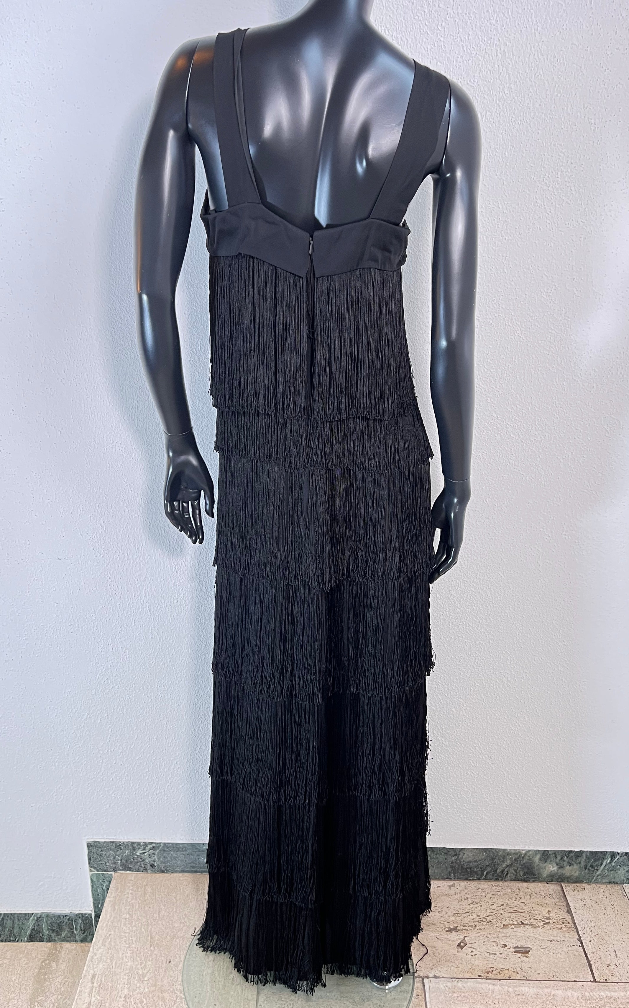 Vintage 60s Fringed Evening Dress