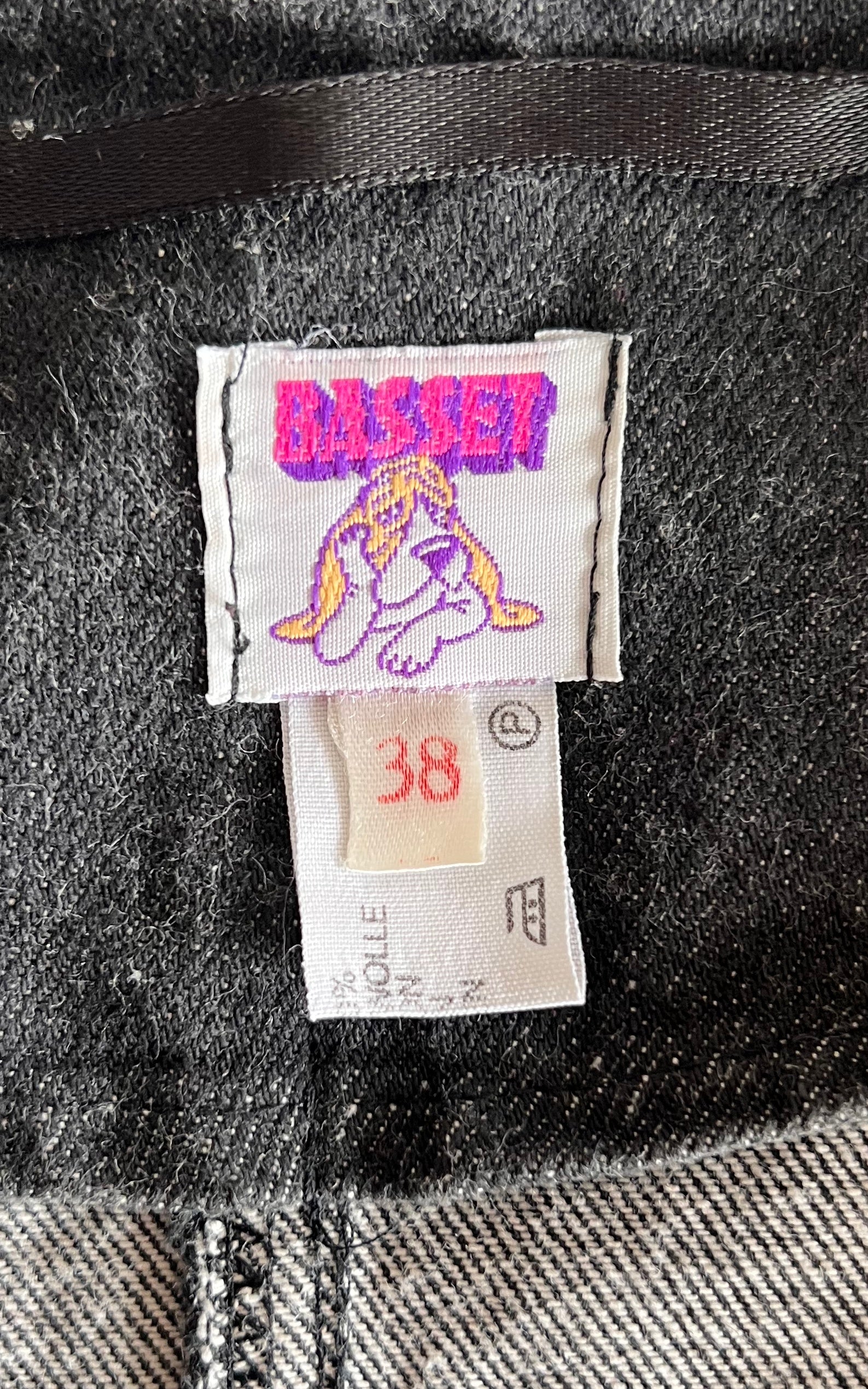 Vintage 80s Basset Denim and Lace Skirt