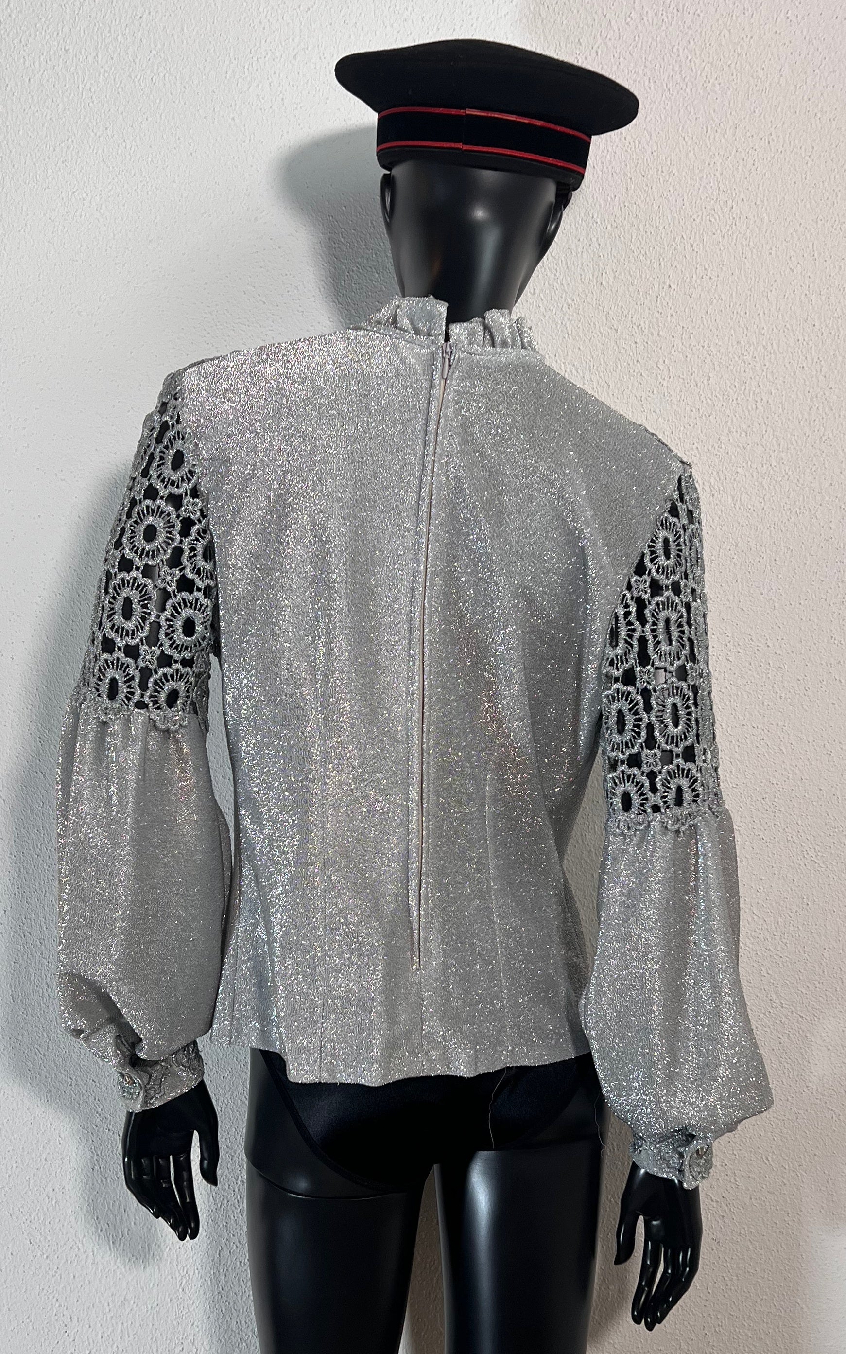 Vintage 70s Silver Lurex Blouse