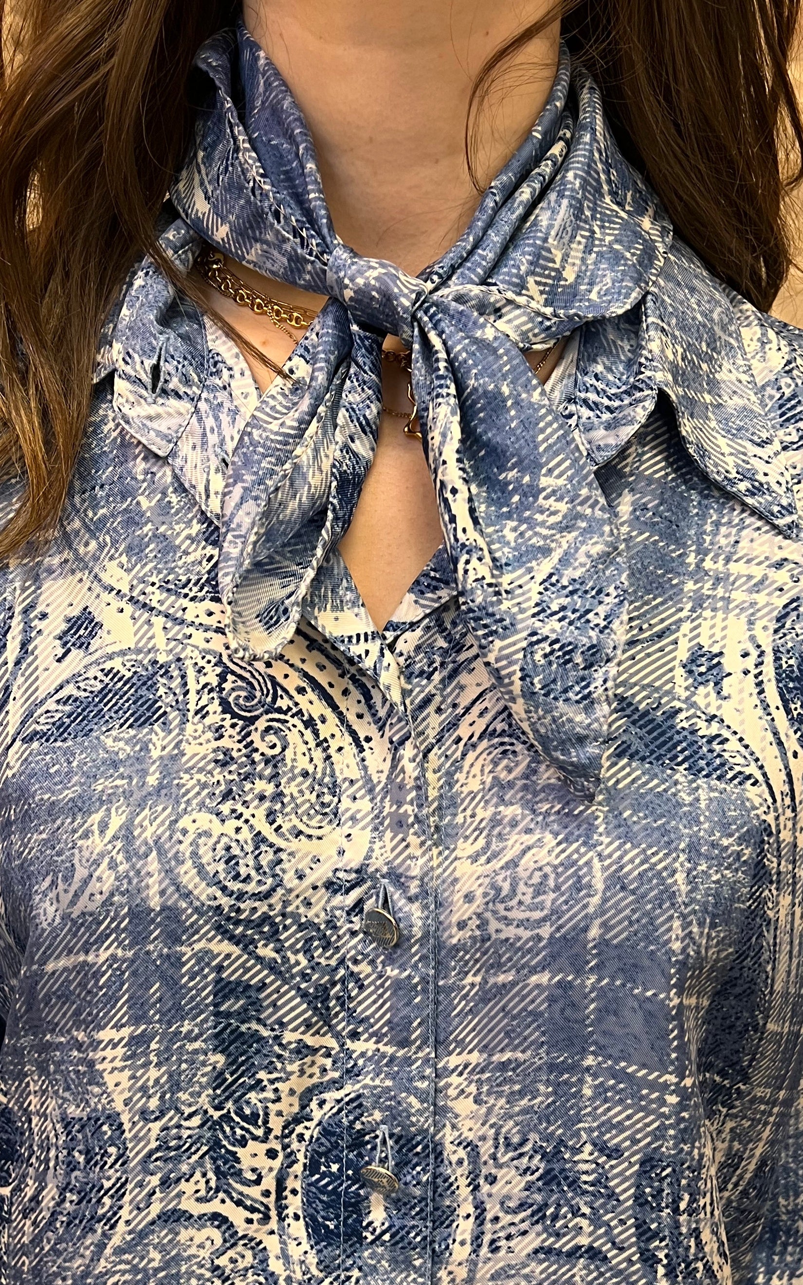 Vintage Escada Silk Blouse + Neckerchief