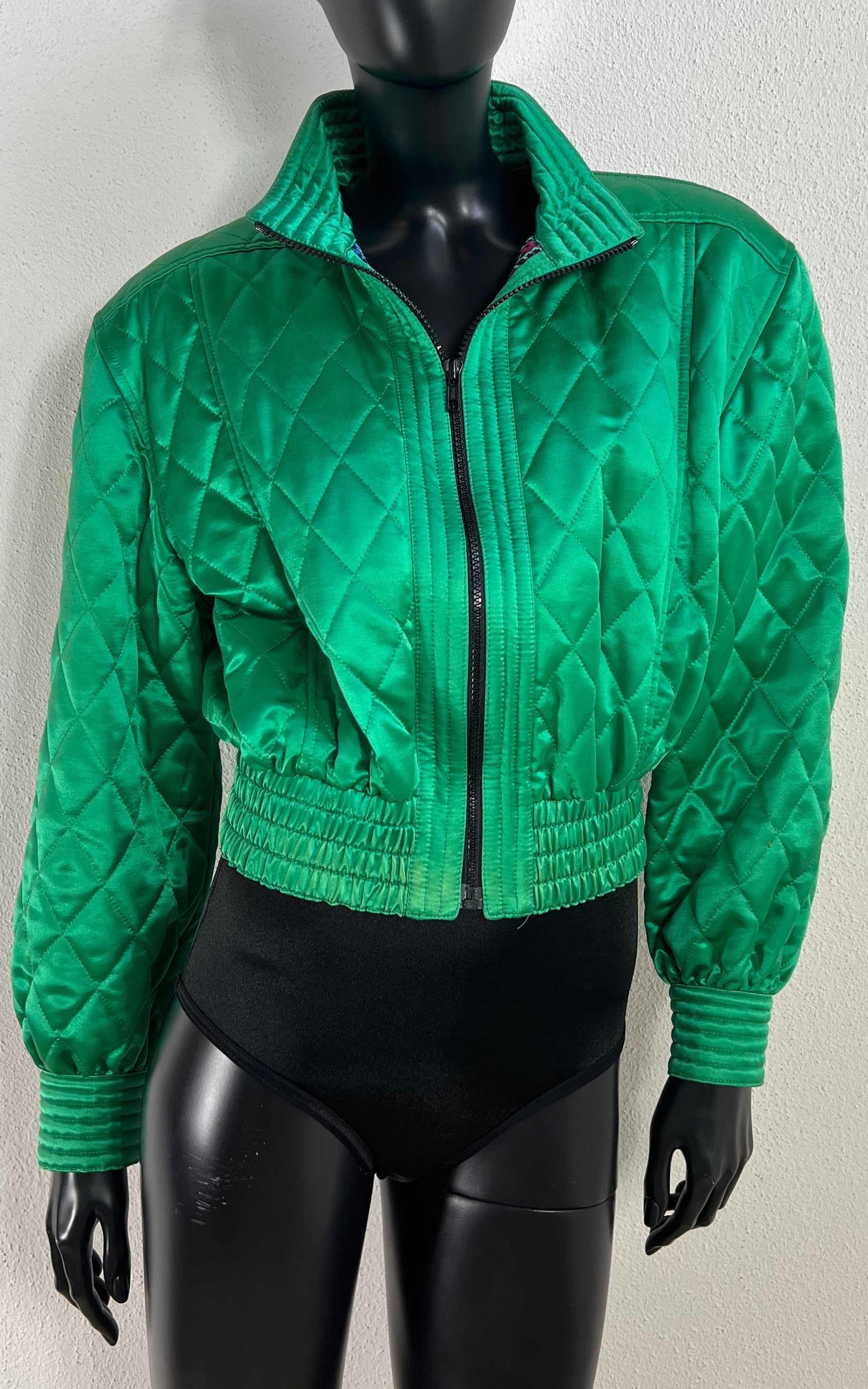 Vintage 90s Escada Silk Bomber Jacket