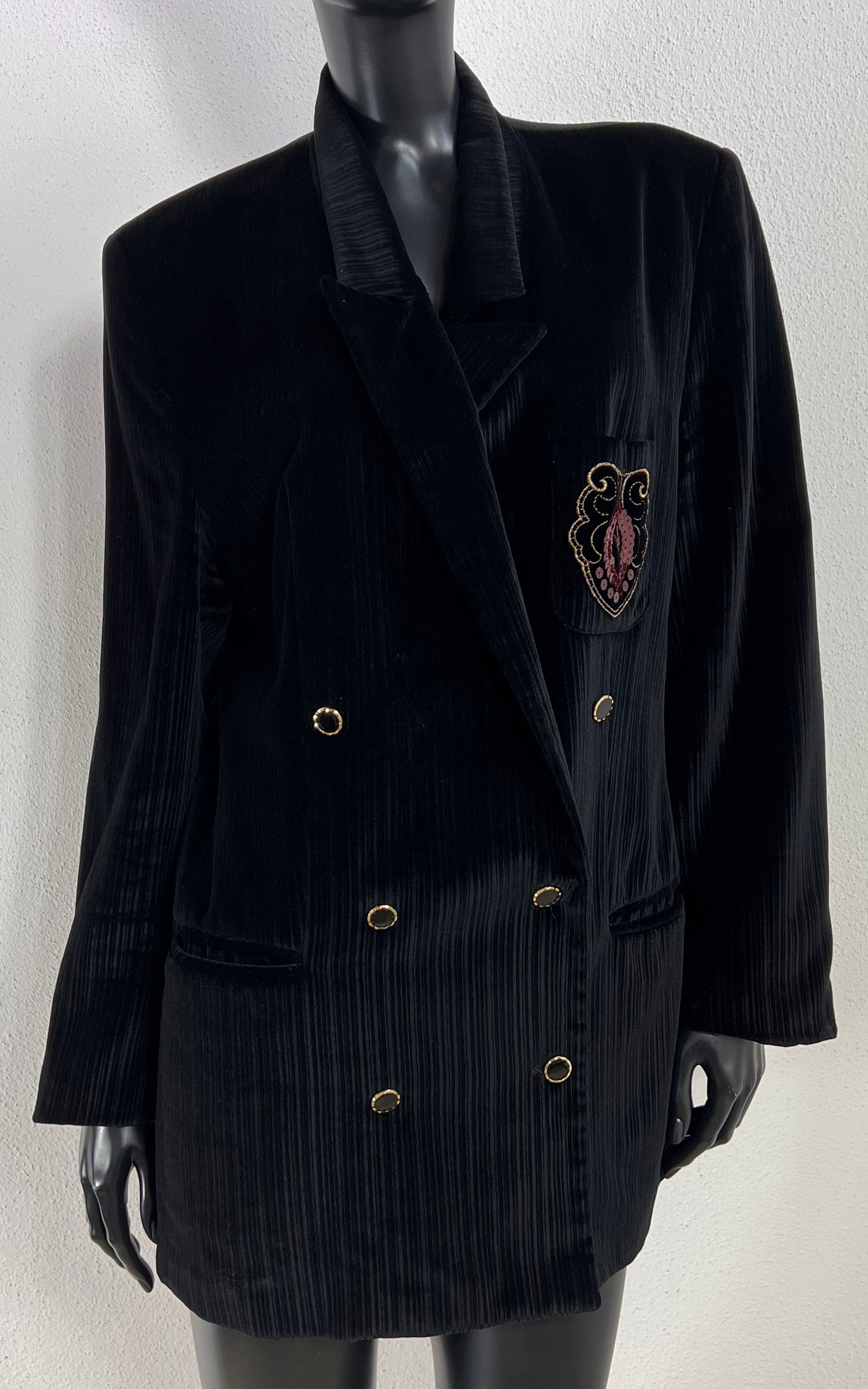 Vintage Black Velvet Blazer