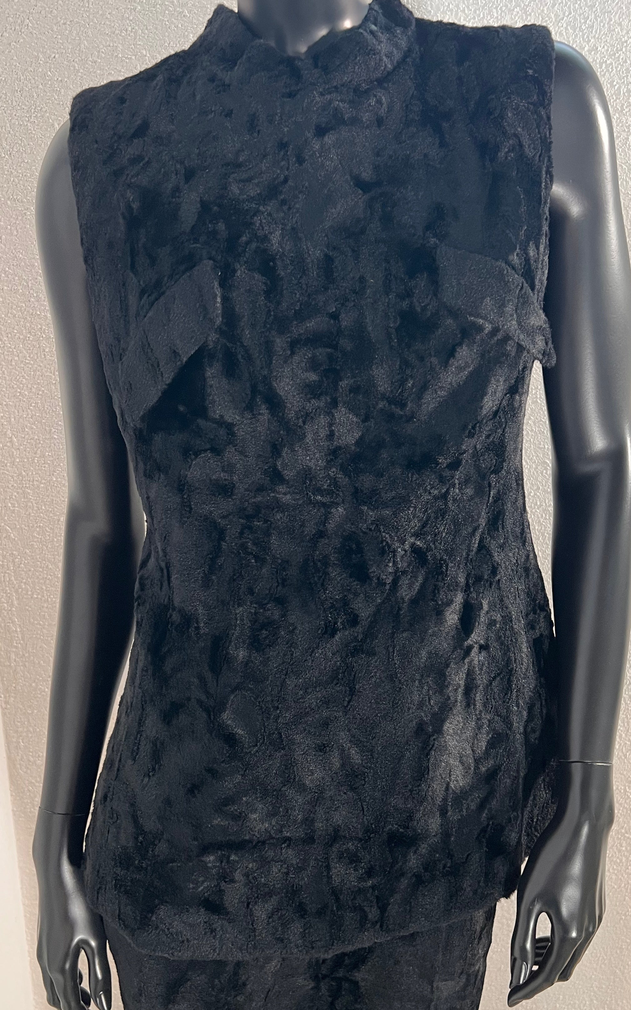 Set di casula vintage anni '60 in pelliccia sintetica