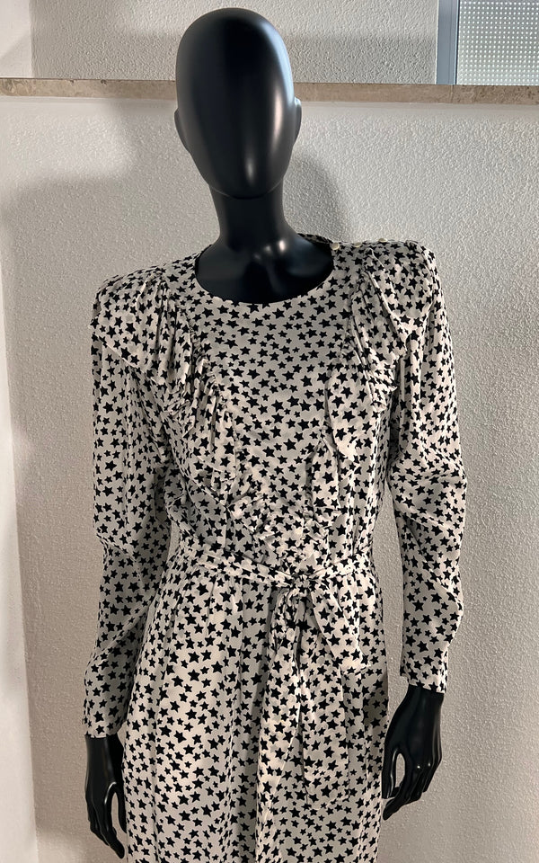Vintage Yves Saint Laurent Star Silk Dress