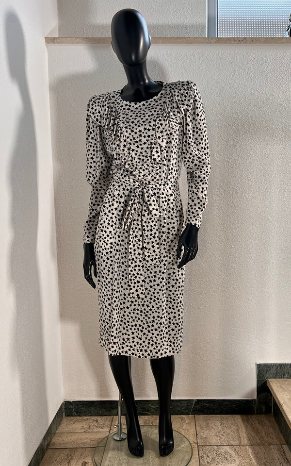 Vintage Yves Saint Laurent Star Silk Dress