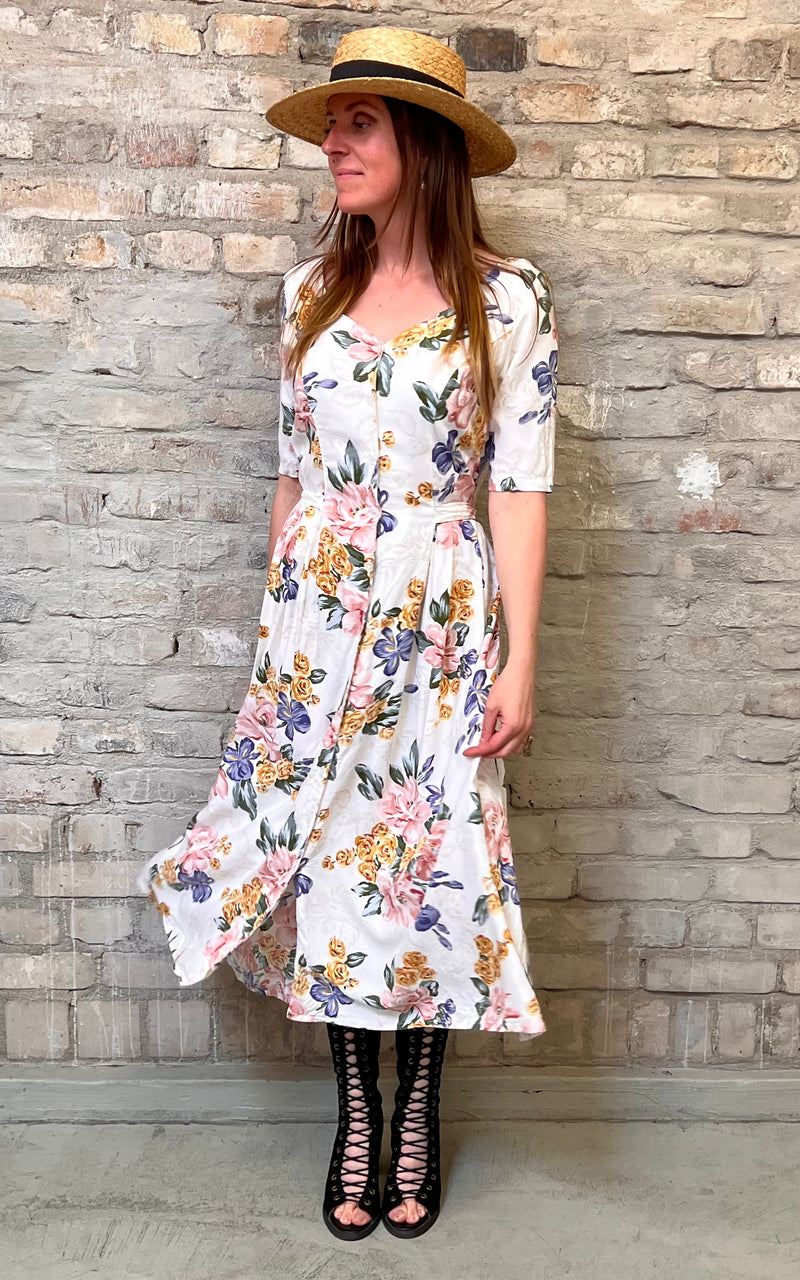 Vintage Cottage Flower Dress