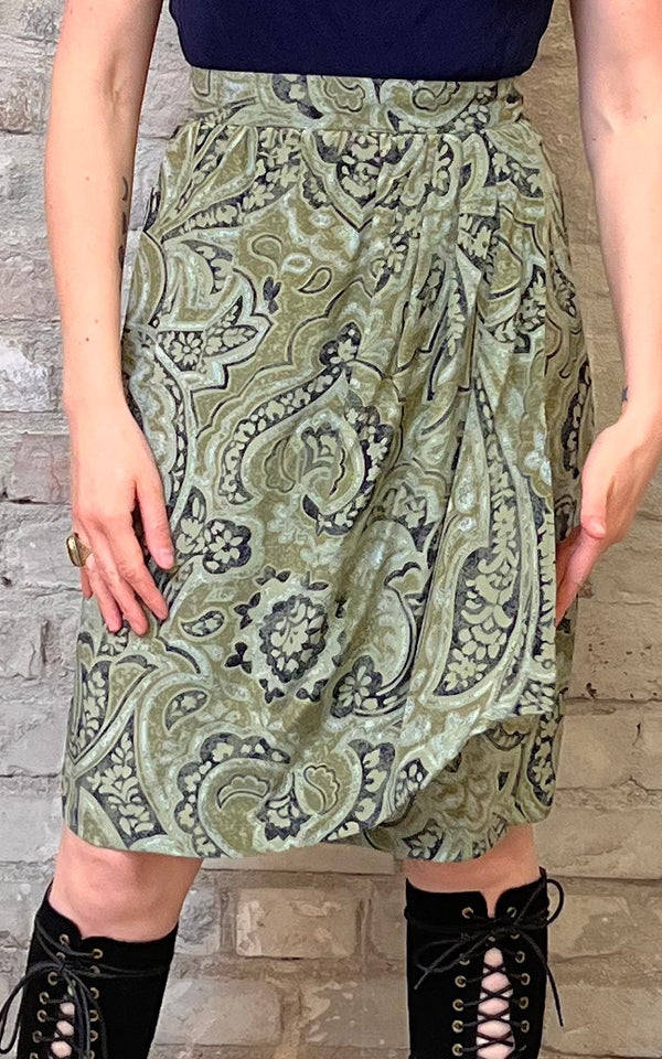 Vintage Escada Paisley Wrap Skirt