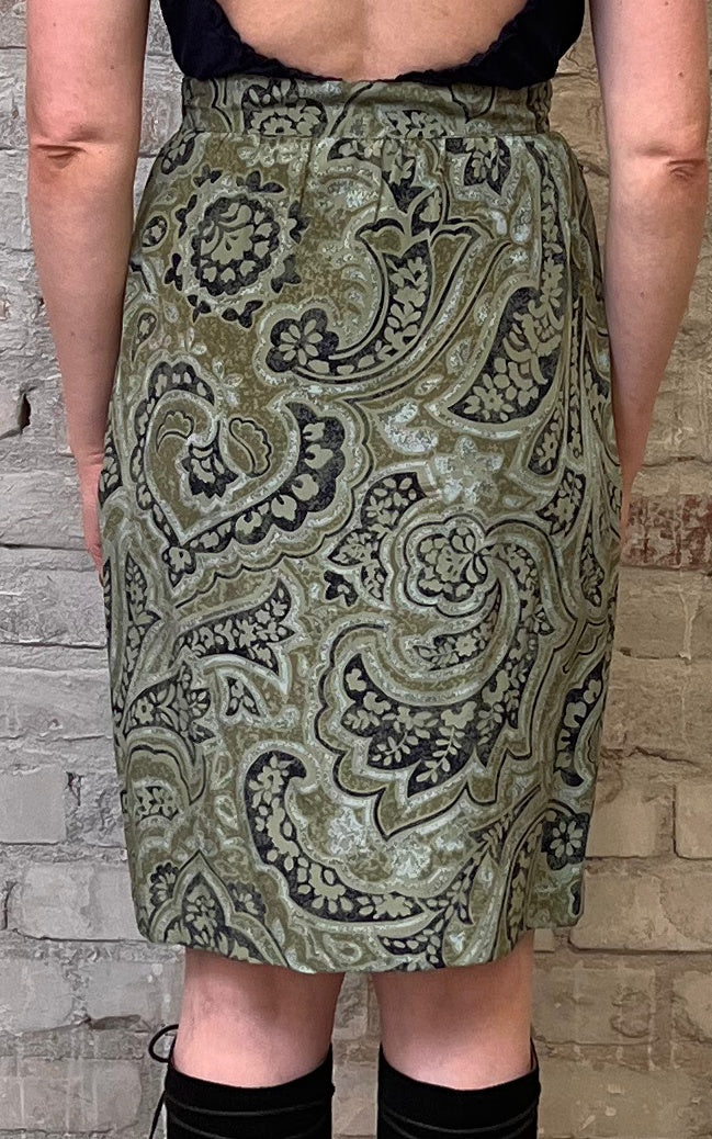 Vintage Escada Paisley Wrap Skirt
