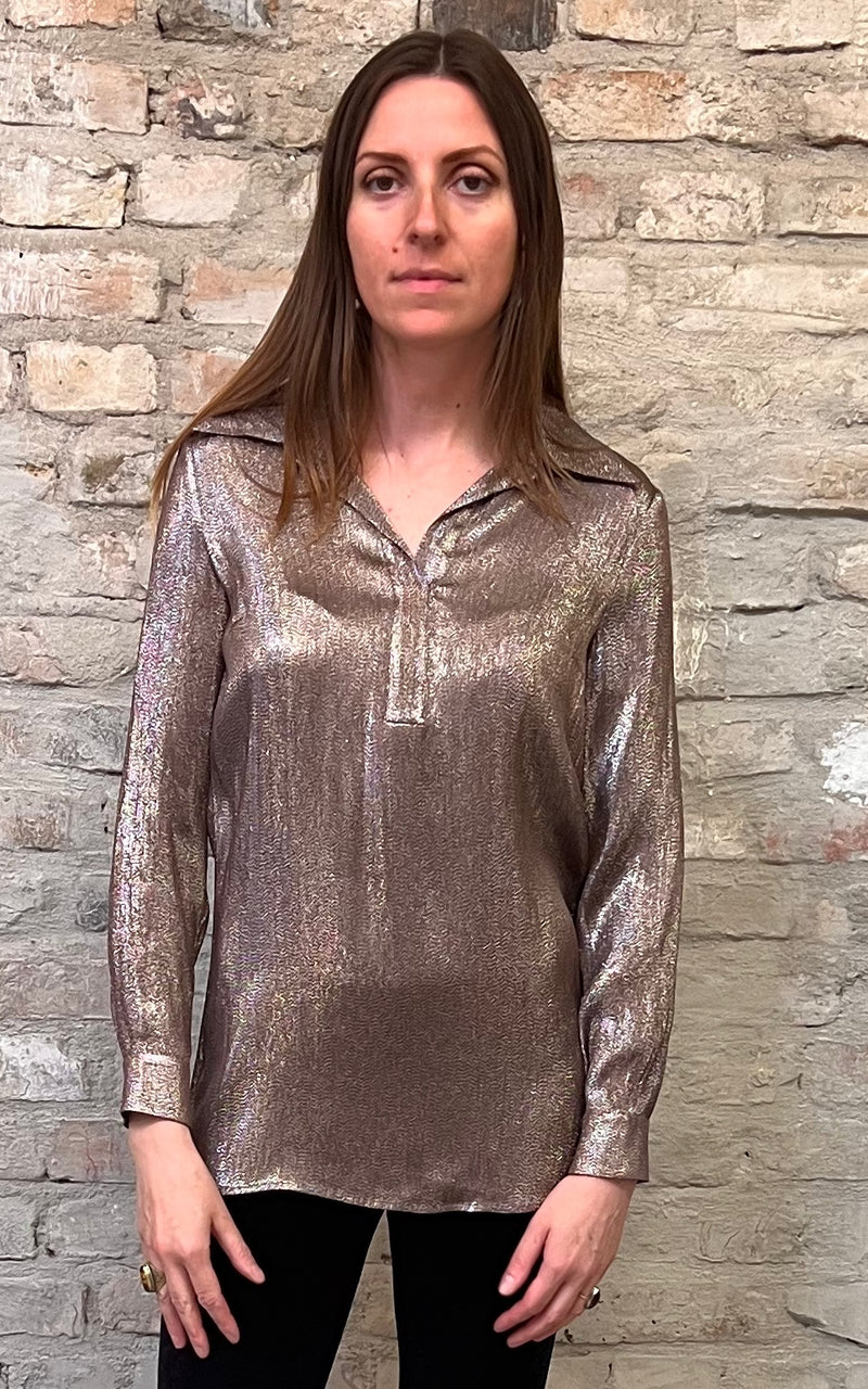 Vintage Golden Silk Gucci Blouse