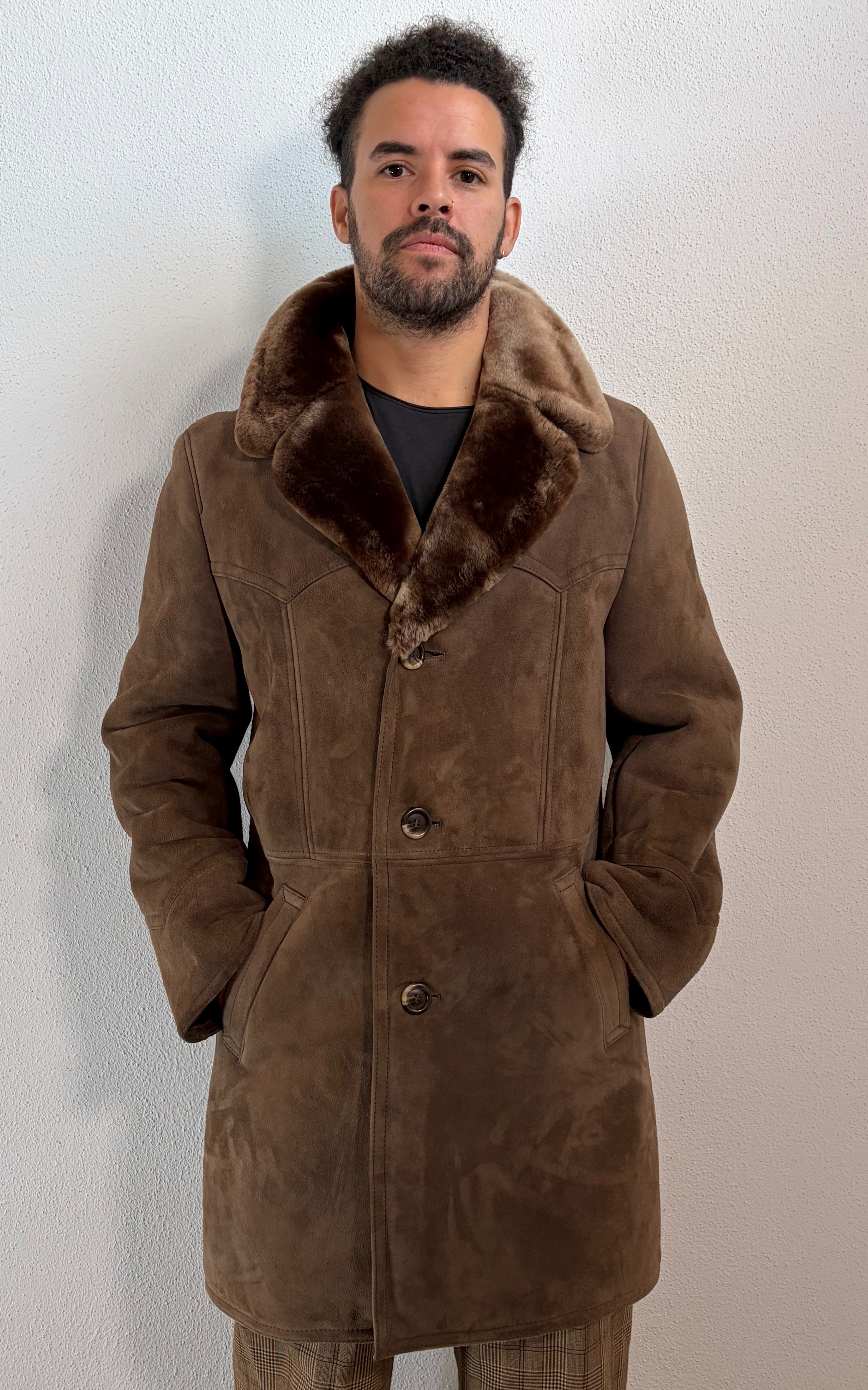 Vintage 70s MENS Shearling Coat