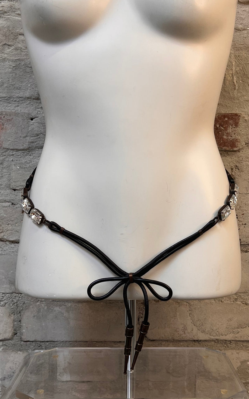 Vintage Yves Saint Laurent Crystal Clear Belt