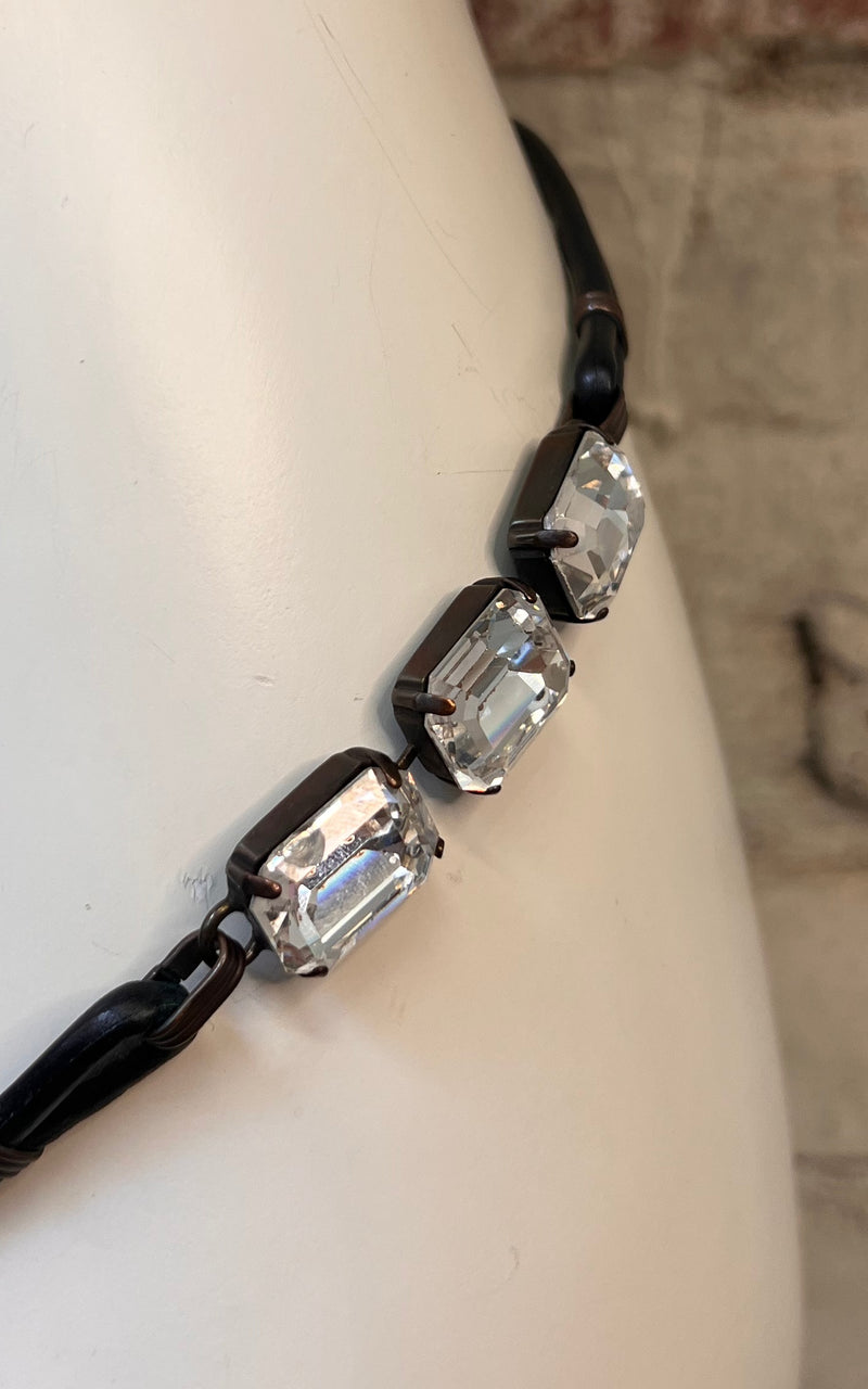 Vintage Yves Saint Laurent Crystal Clear Belt