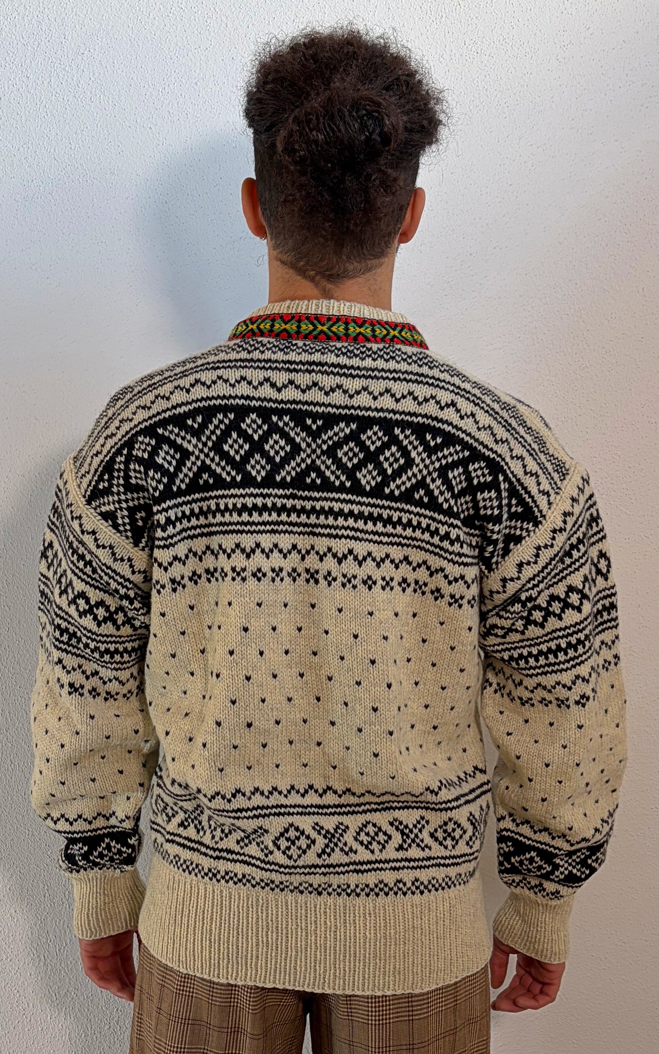 Vintage MENS Fair Isle Wool Jumper Norwegian