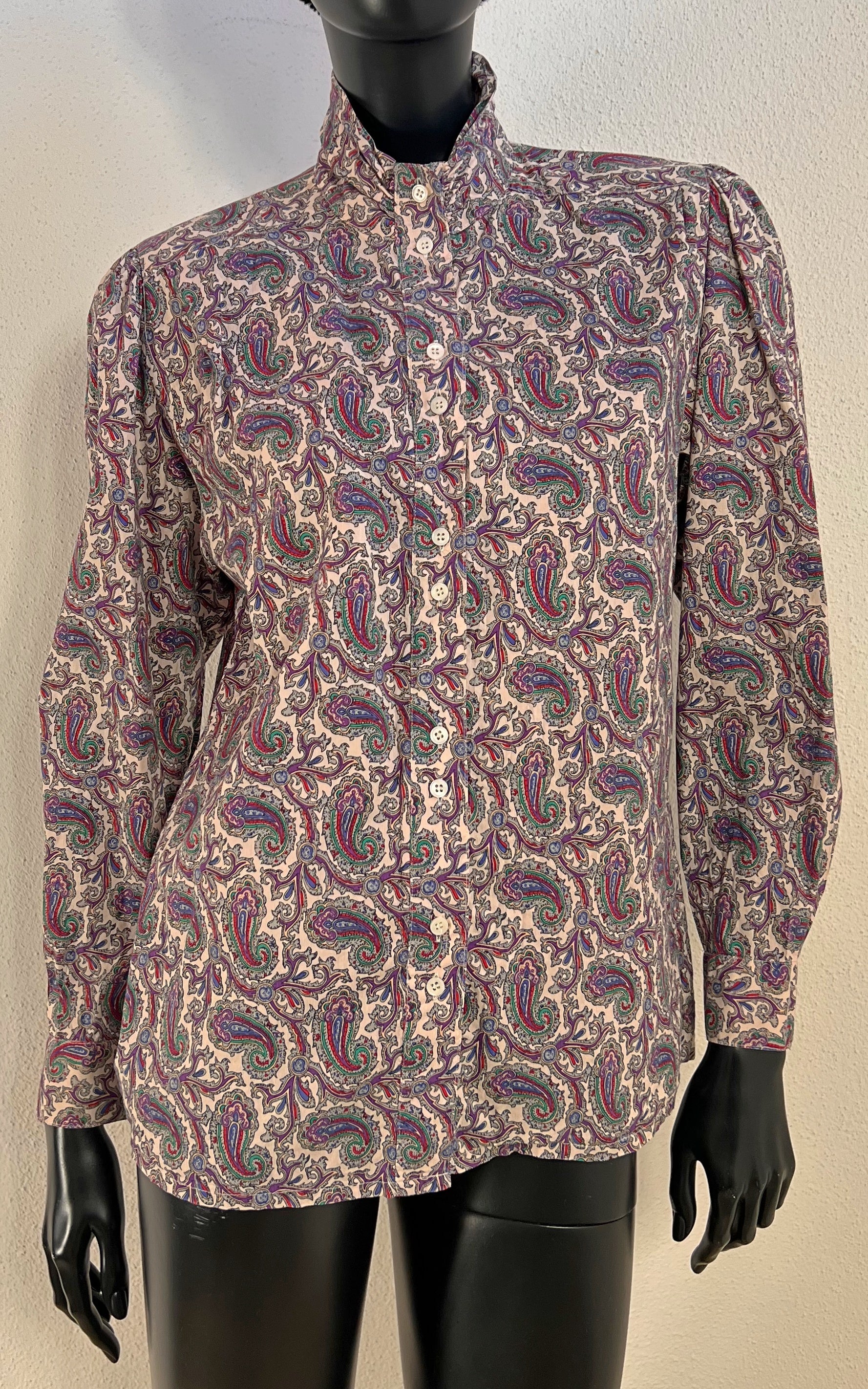 Vintage Paisley Cotton Silk Blouse