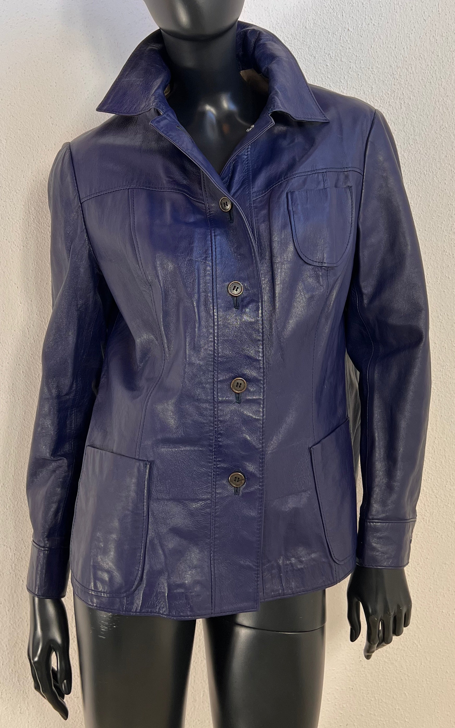 Vintage 70s Purple Leather Jacket