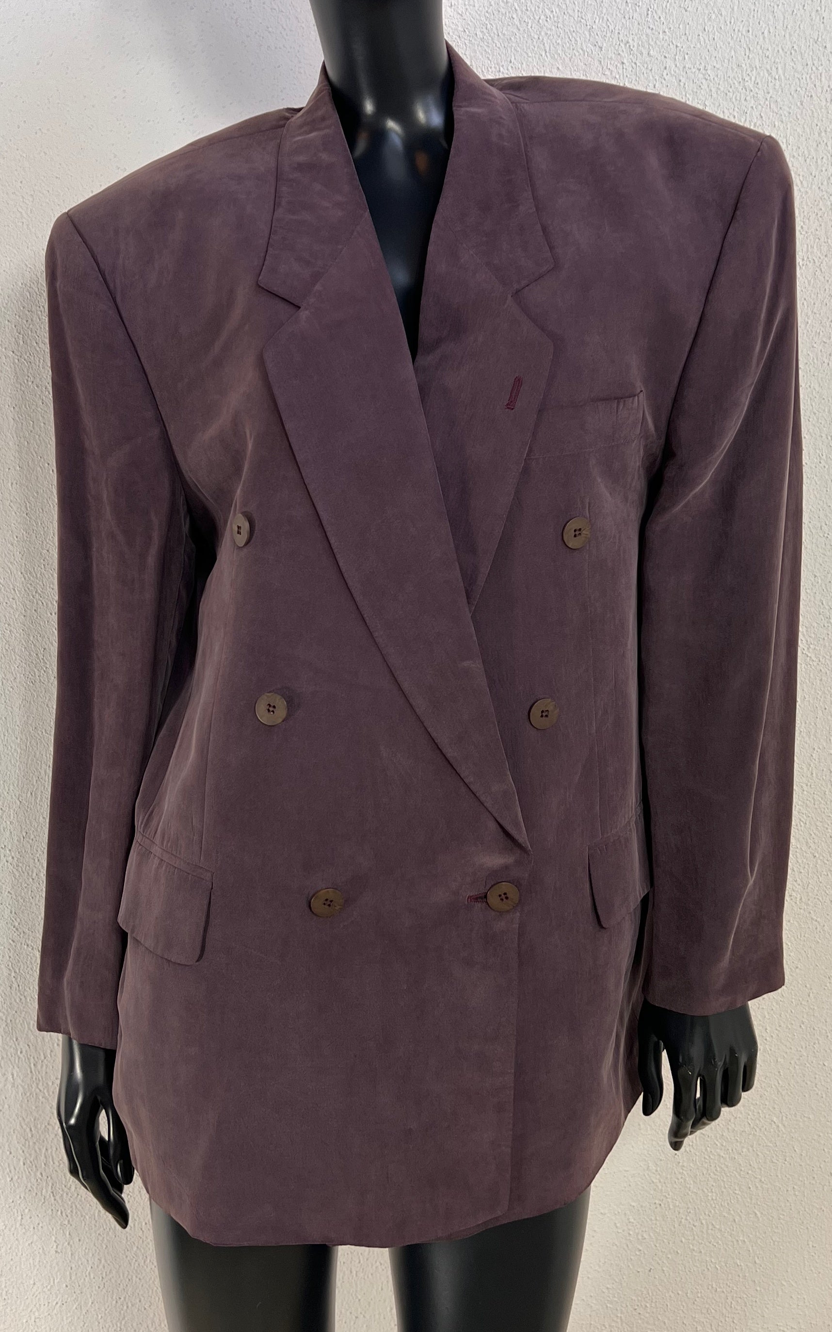 Vintage Oversized Silk Double-Breasted Blazer