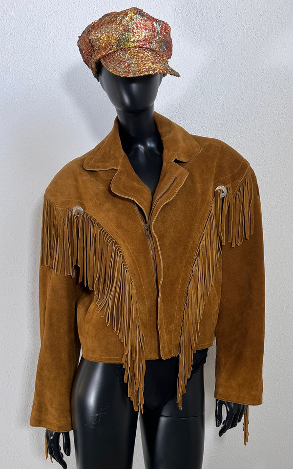 Vintage Western Fringed Leather Jacket
