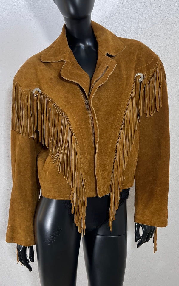 Vintage Western Fringed Leather Jacket