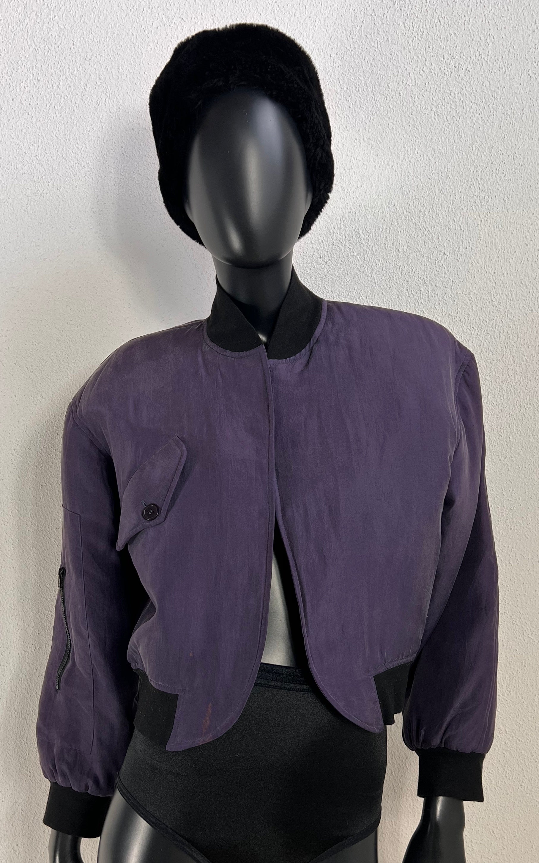 Vintage 90s Frapp Silk Bolero Bomber Jacket