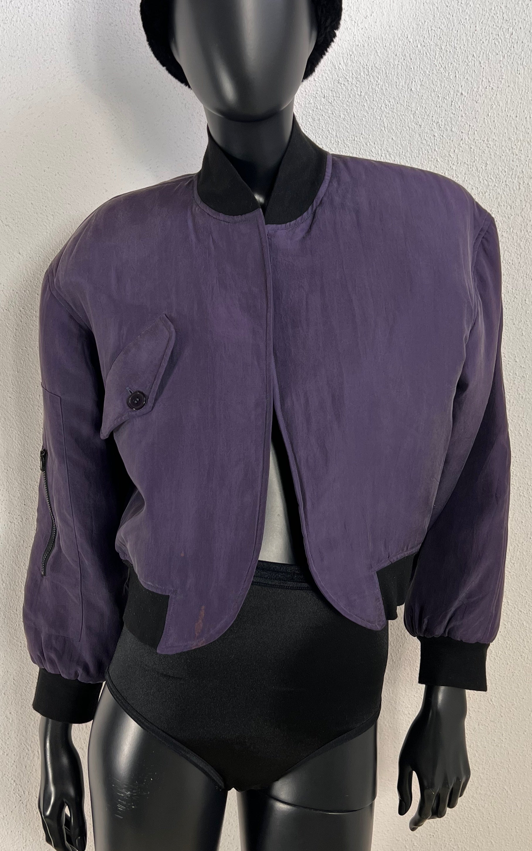 Vintage 90s Frapp Silk Bolero Bomber Jacket