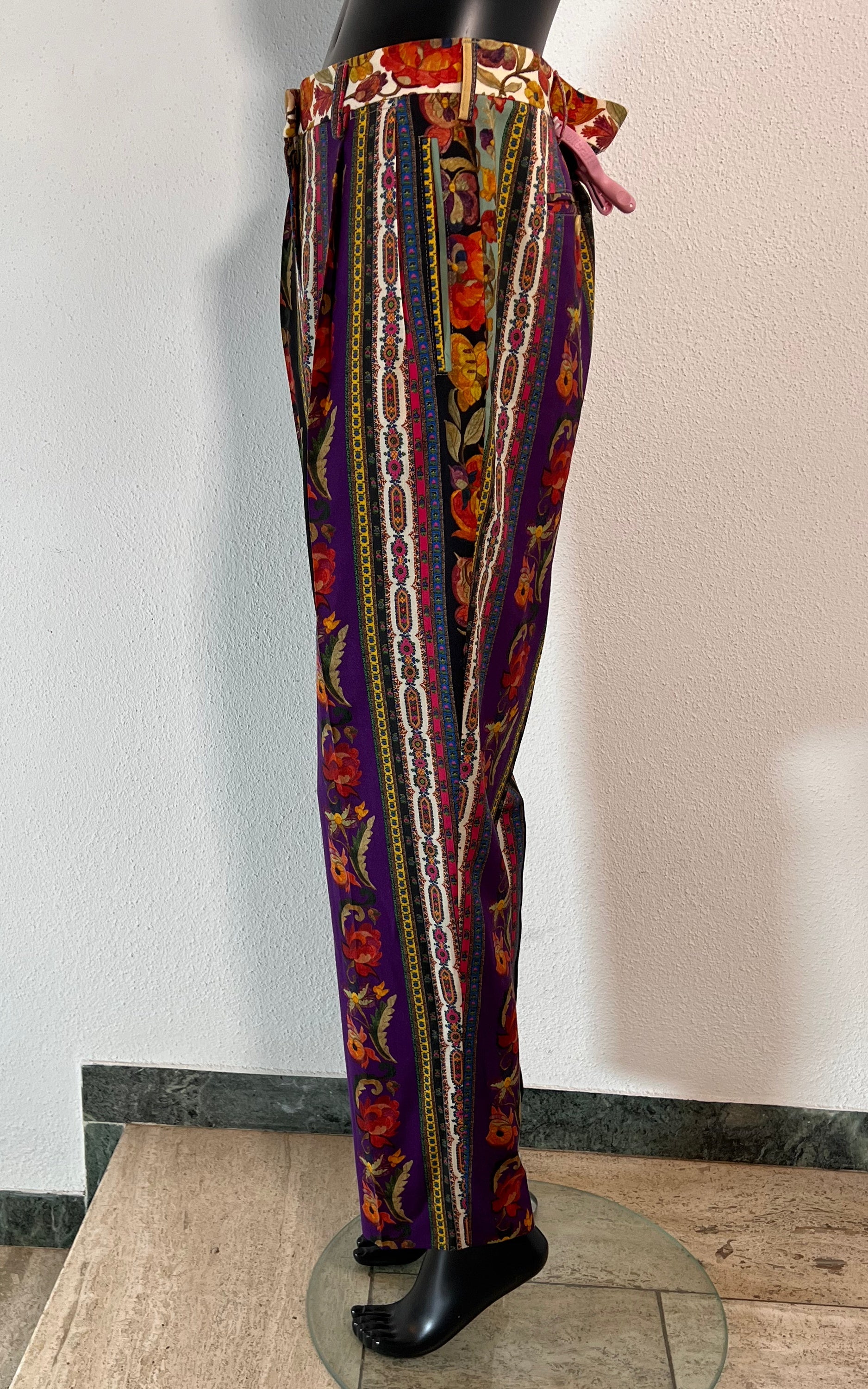 Vintage Etro Flower Wool Pants