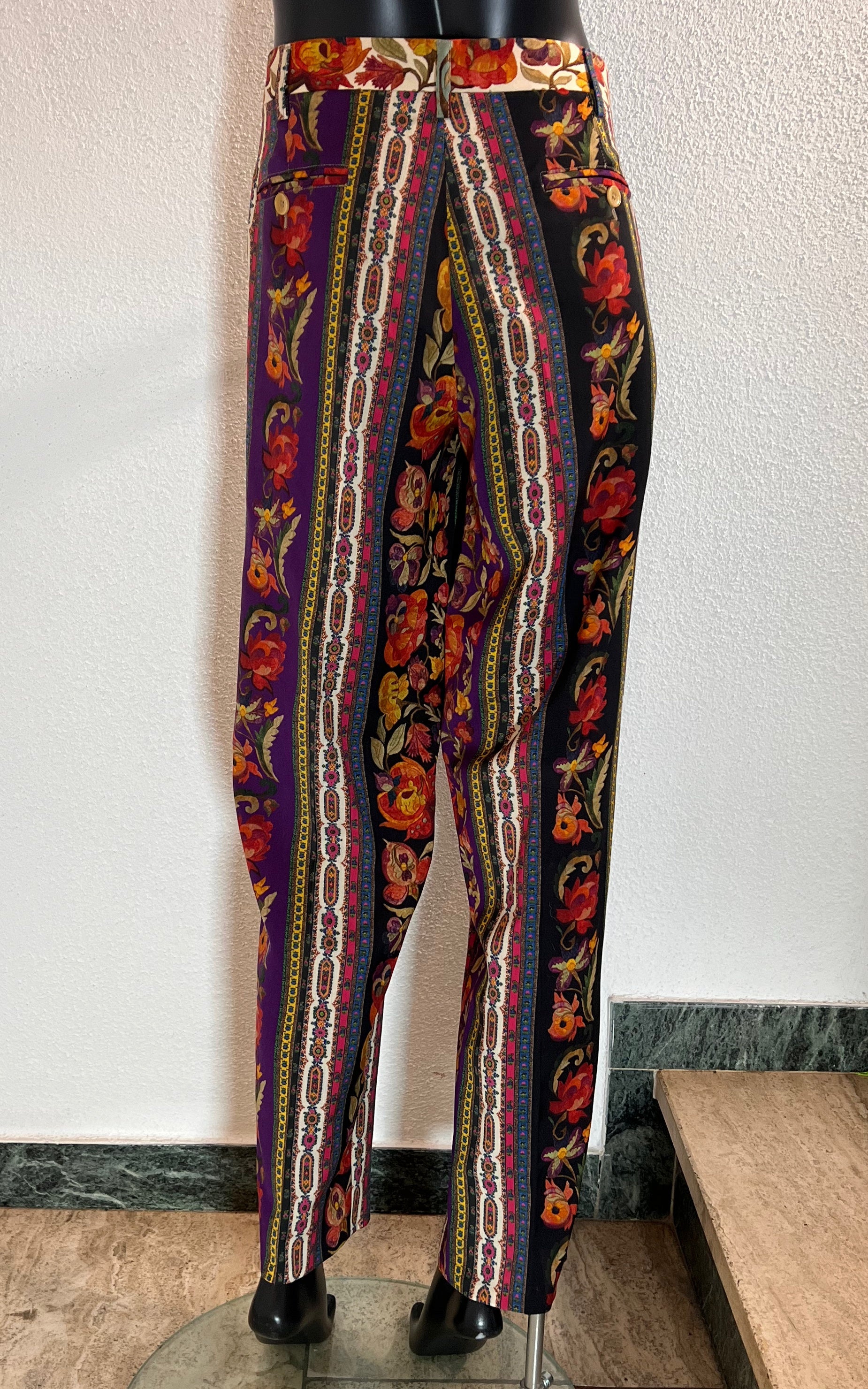 Vintage Etro Flower Wool Pants
