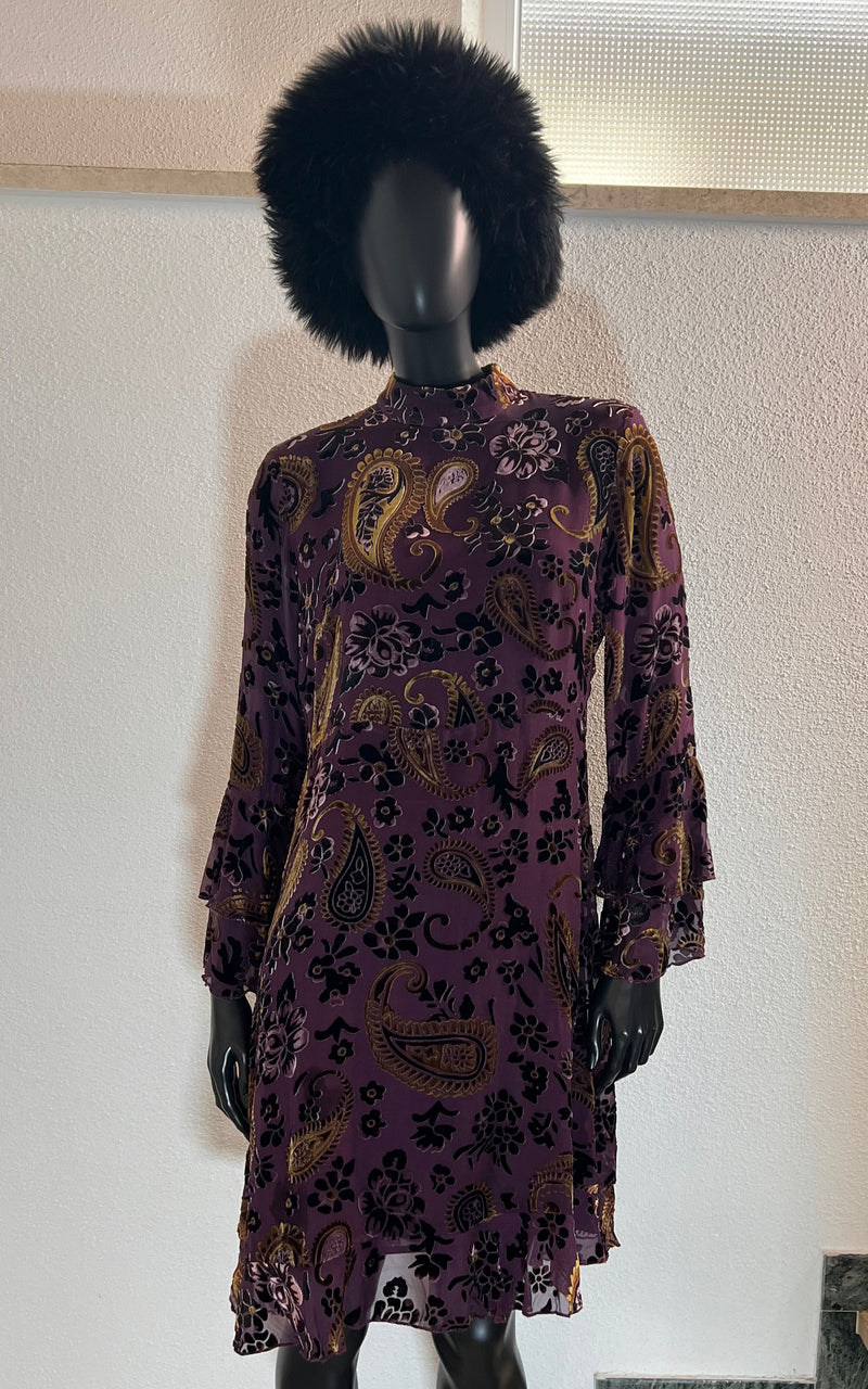 Vintage Jadicted Silk Velvet Burn Out Dress