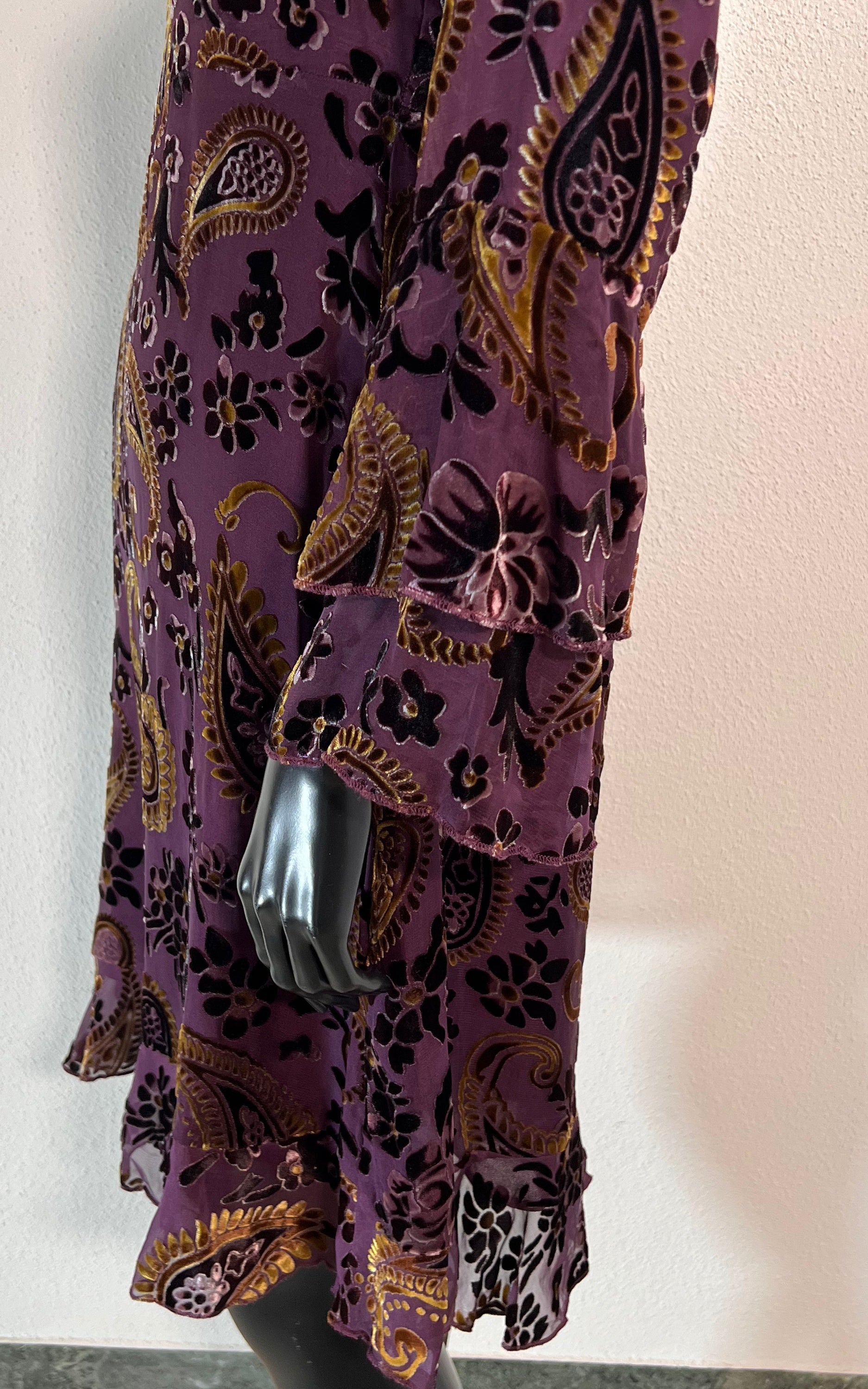Vintage Jadicted Silk Velvet Burn Out Dress