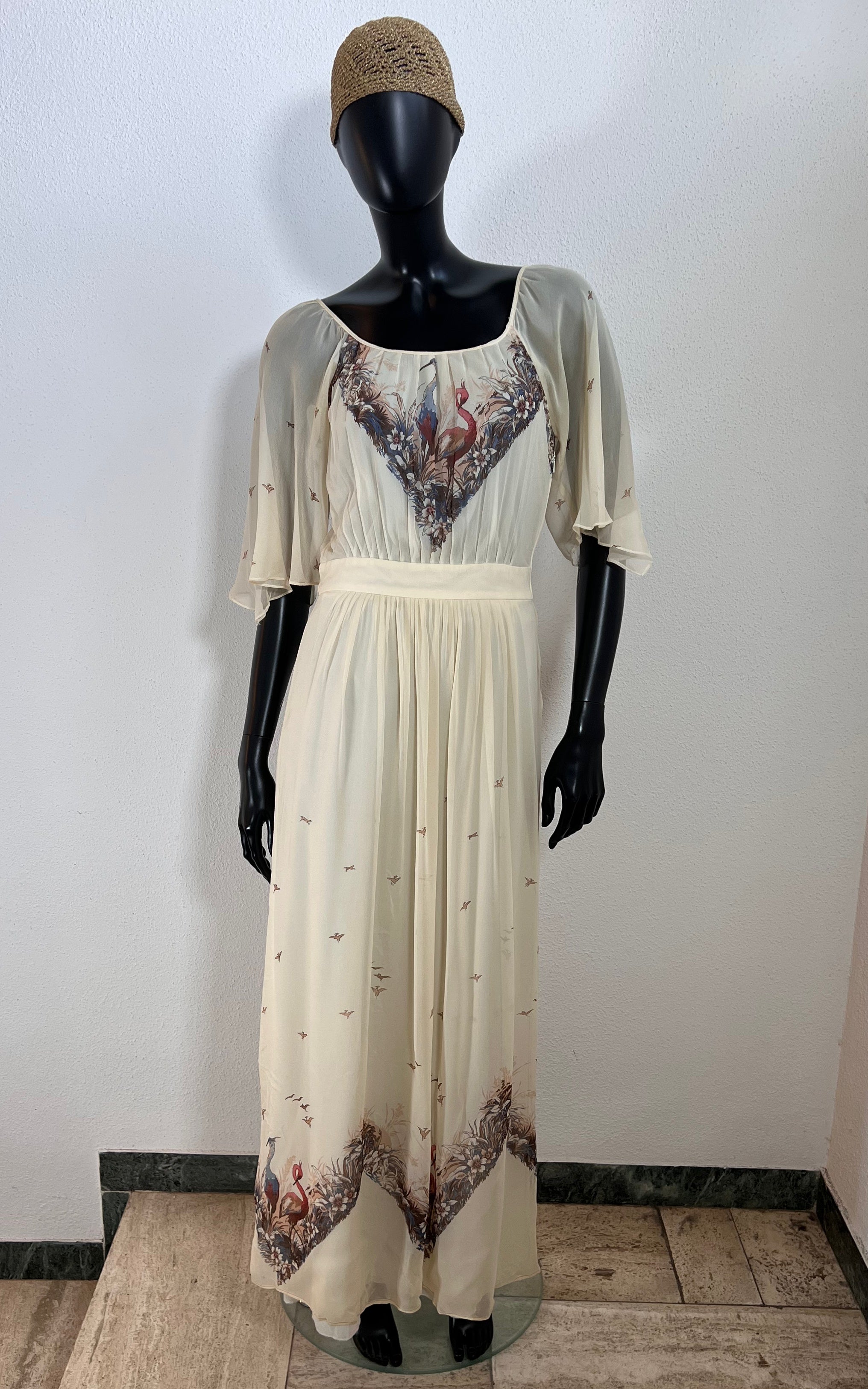 Vintage 70s Romantic Silk Dress