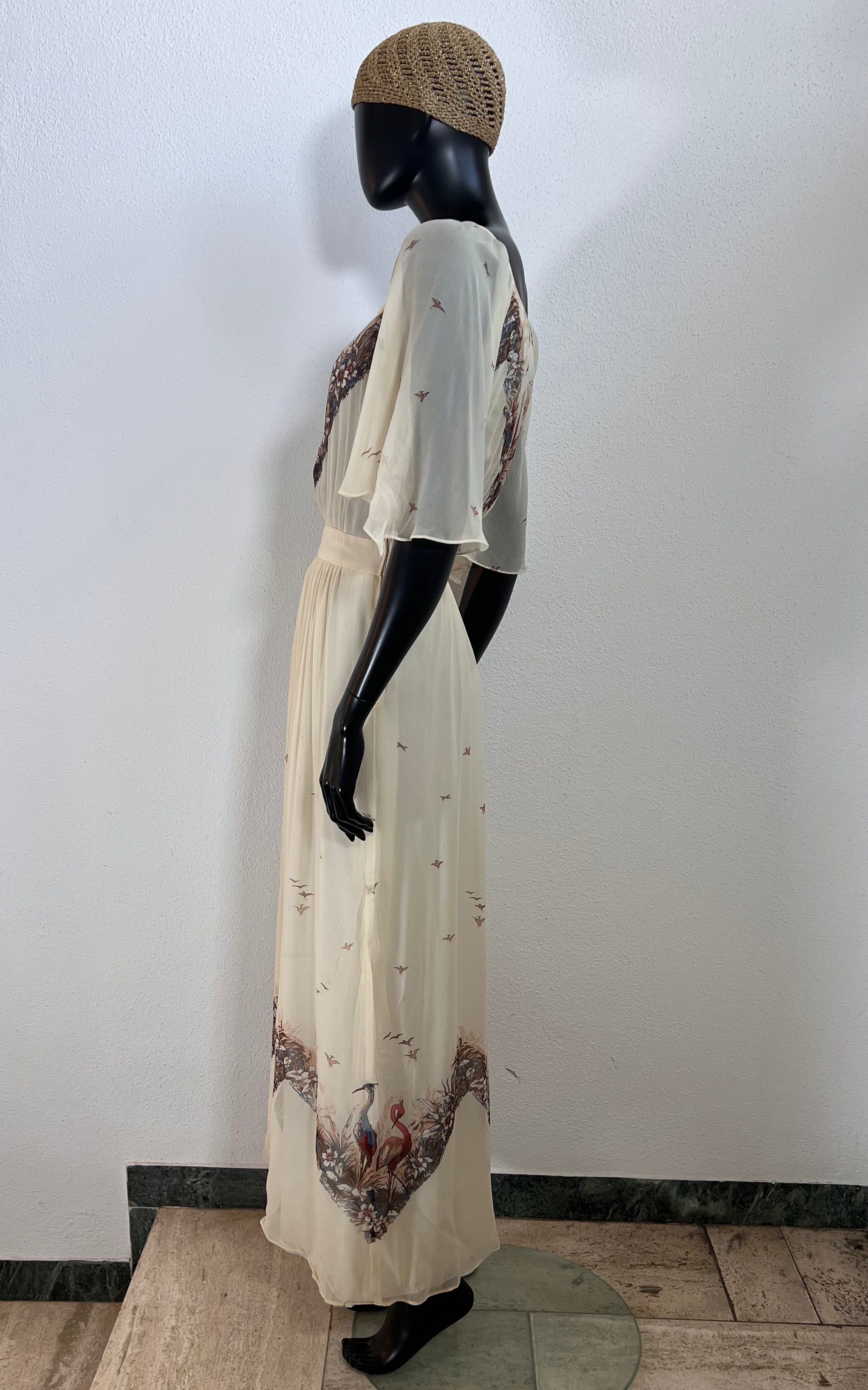 Vintage 70s Romantic Silk Dress