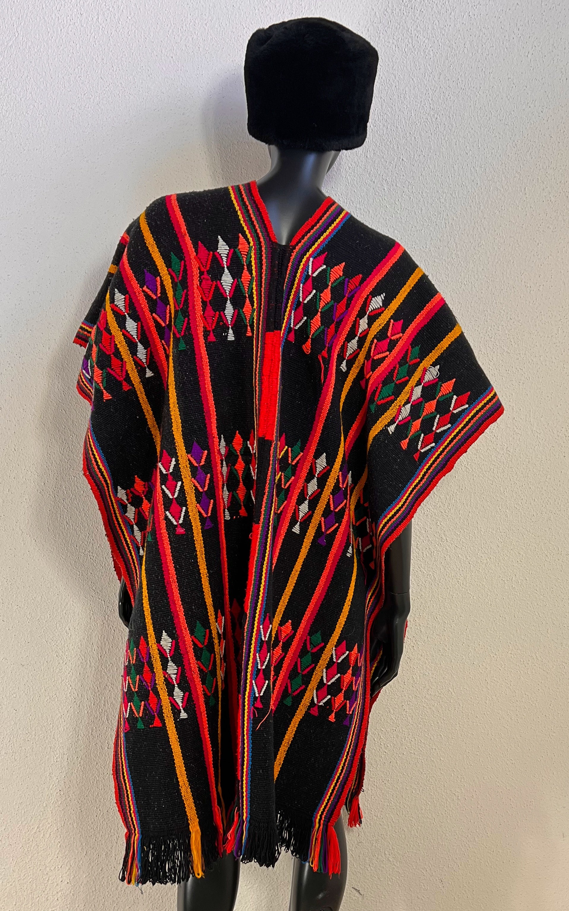 Vintage Mexican Wool Poncho