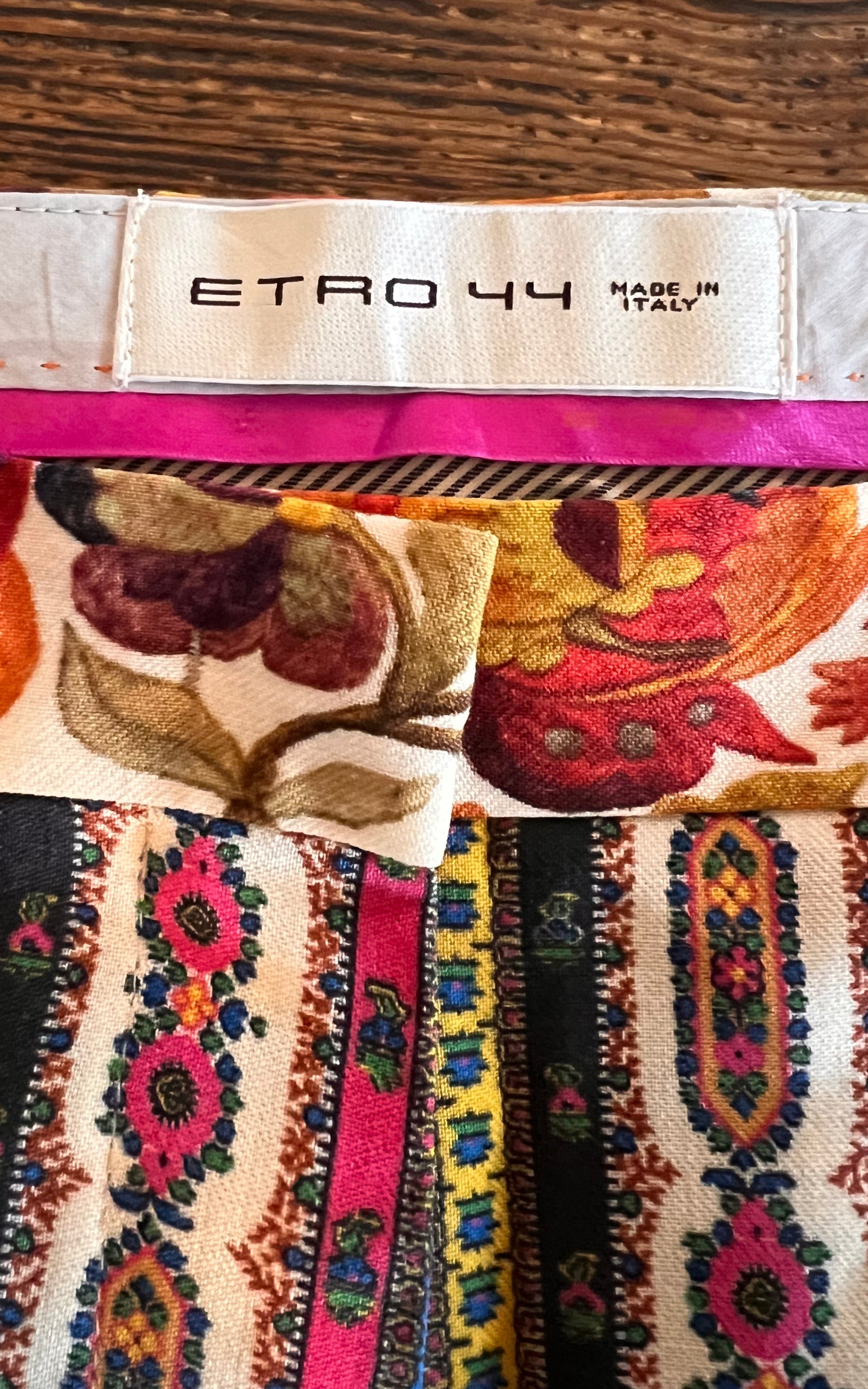 Vintage Etro Flower Wool Pants