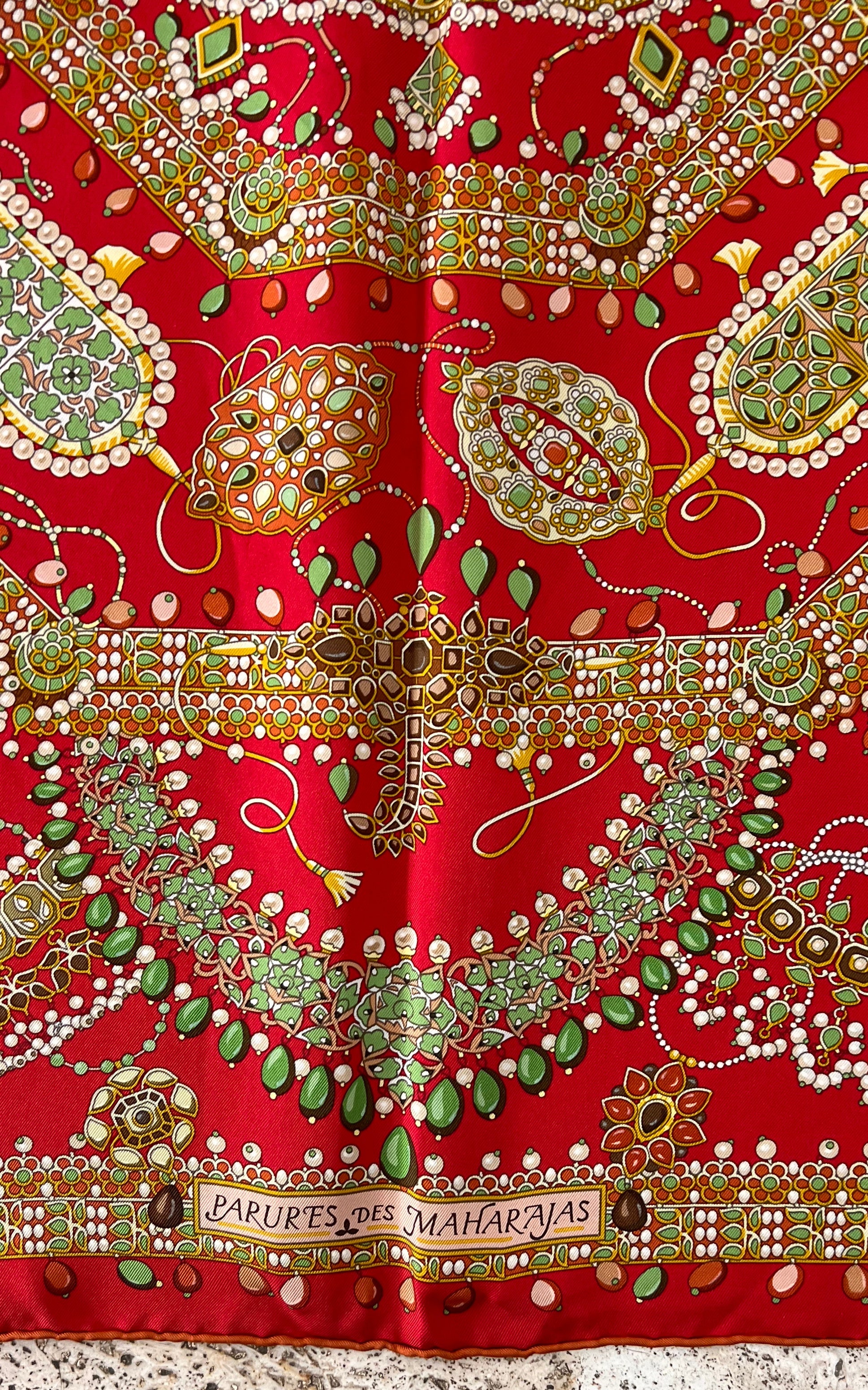 Vintage Hermes Parures des Maharajas Silk Foulard