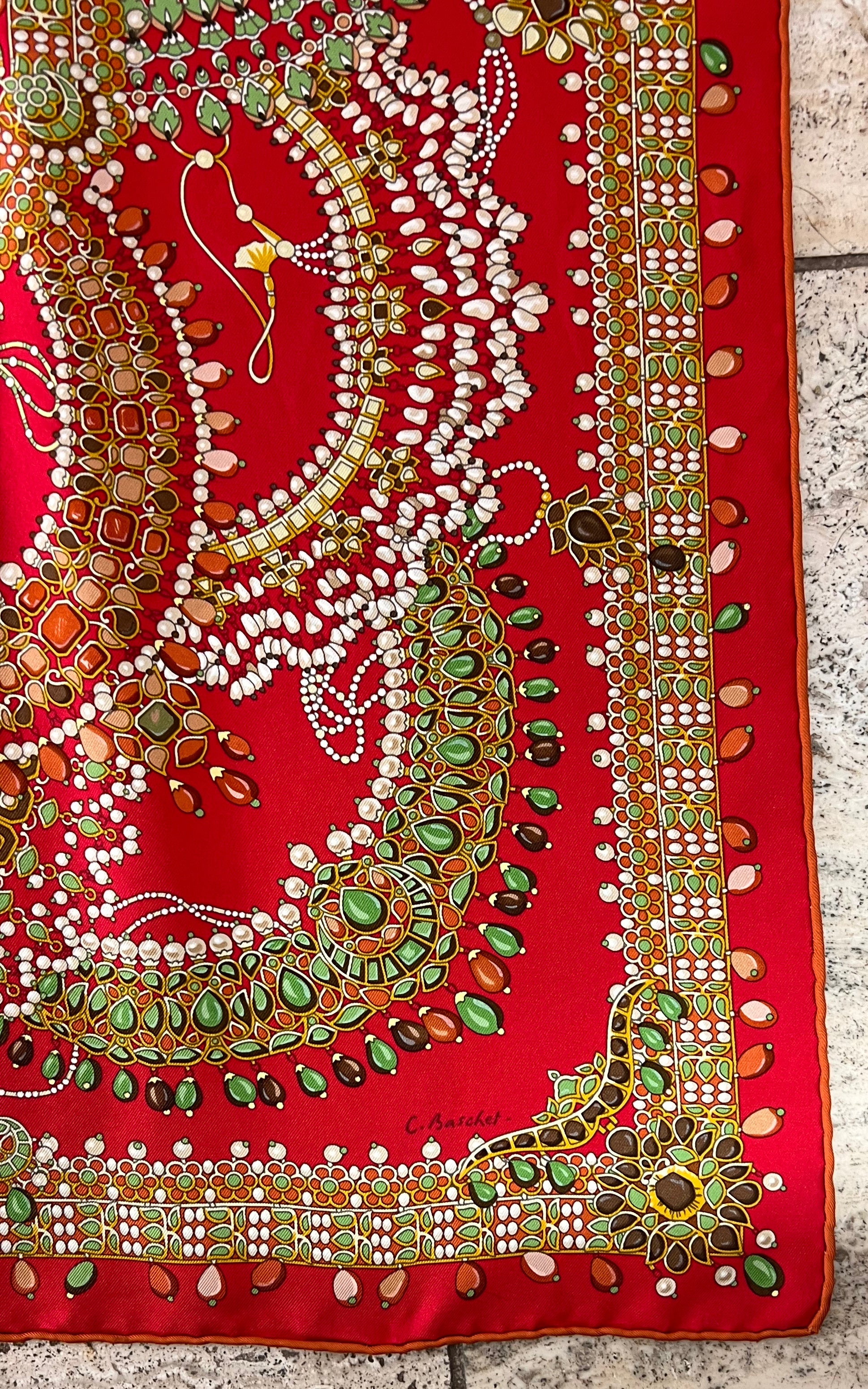 Vintage Hermes Parures des Maharajas Silk Foulard