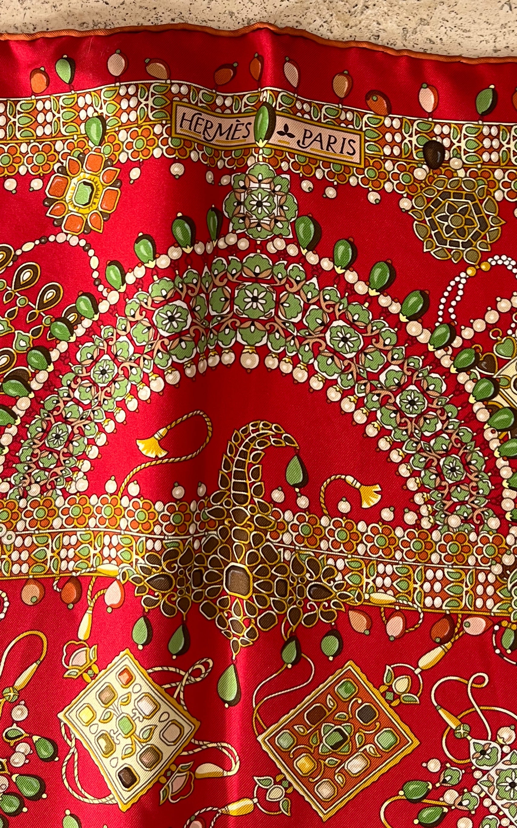 Vintage Hermes Parures des Maharajas Silk Foulard