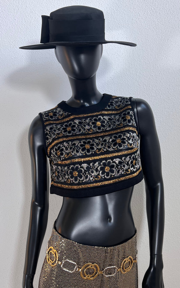 Vintage 70s Glitter Crop Top