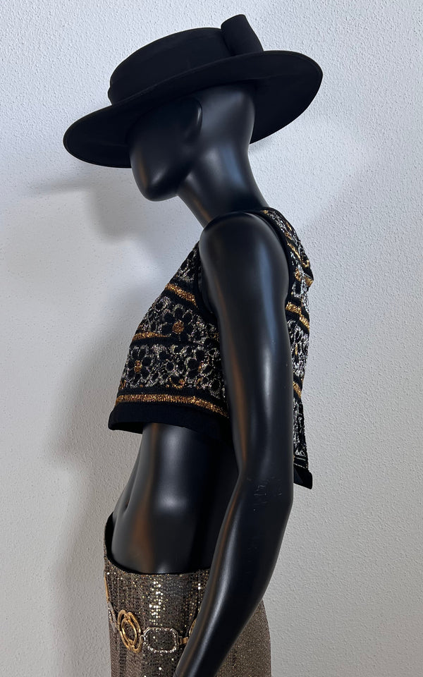 Vintage 70s Glitter Crop Top