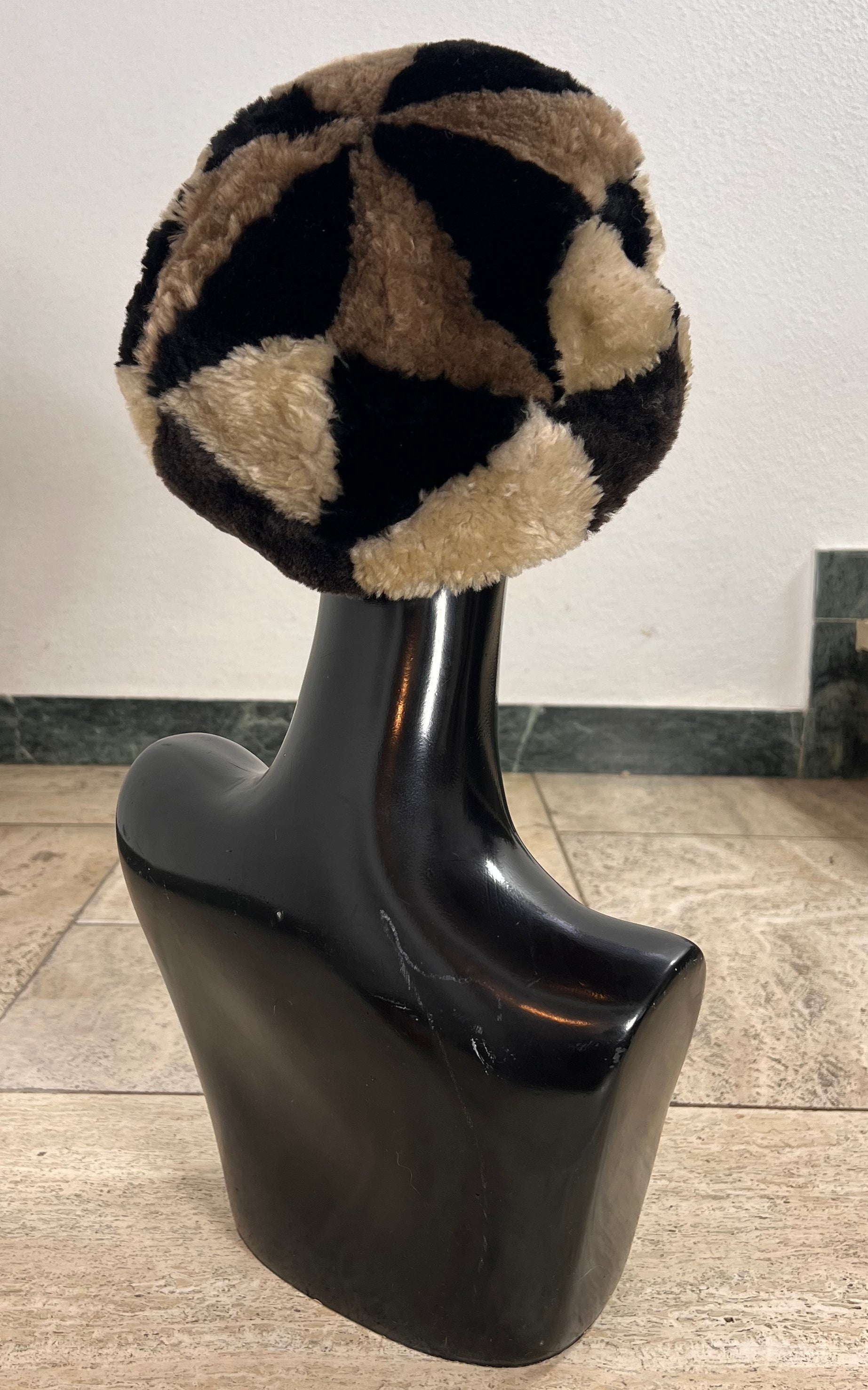 Vintage 70s Shearling Baker Boy Hat