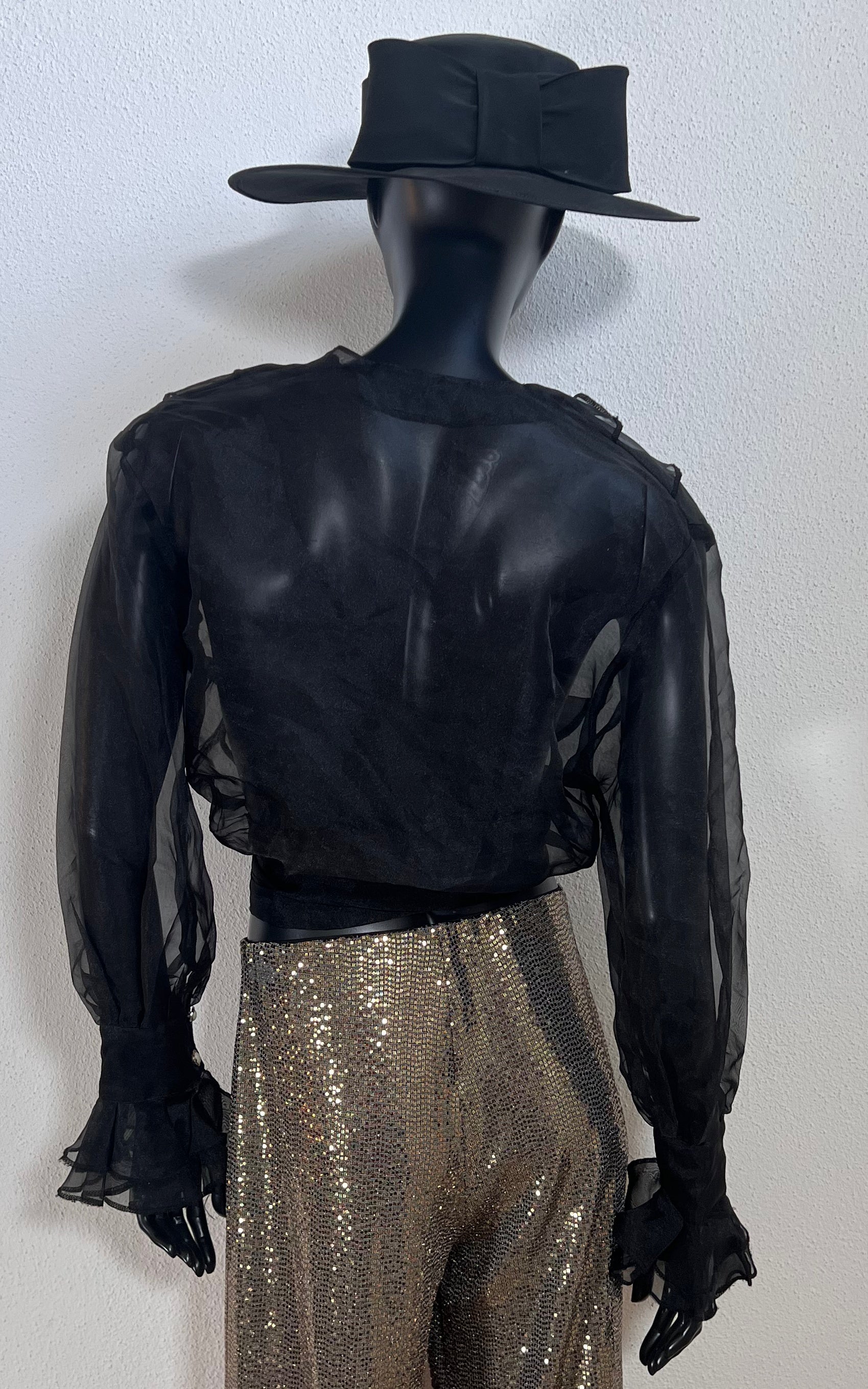 Vintage Sheer Voile Wrap Top