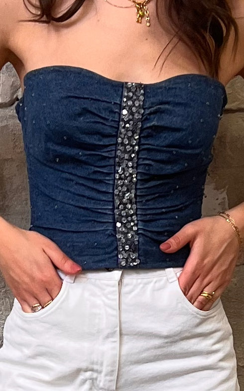 Vintage Y2K Denim Bustier